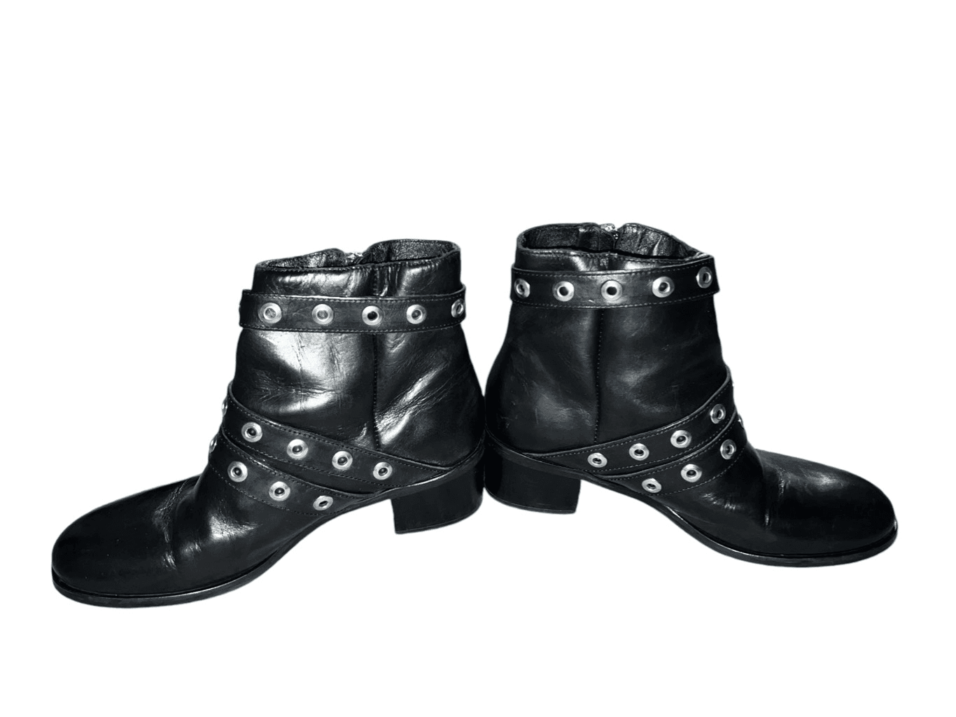 Diesel black and gold bootie size 40 bikercore bohemian - Thumbnail 2