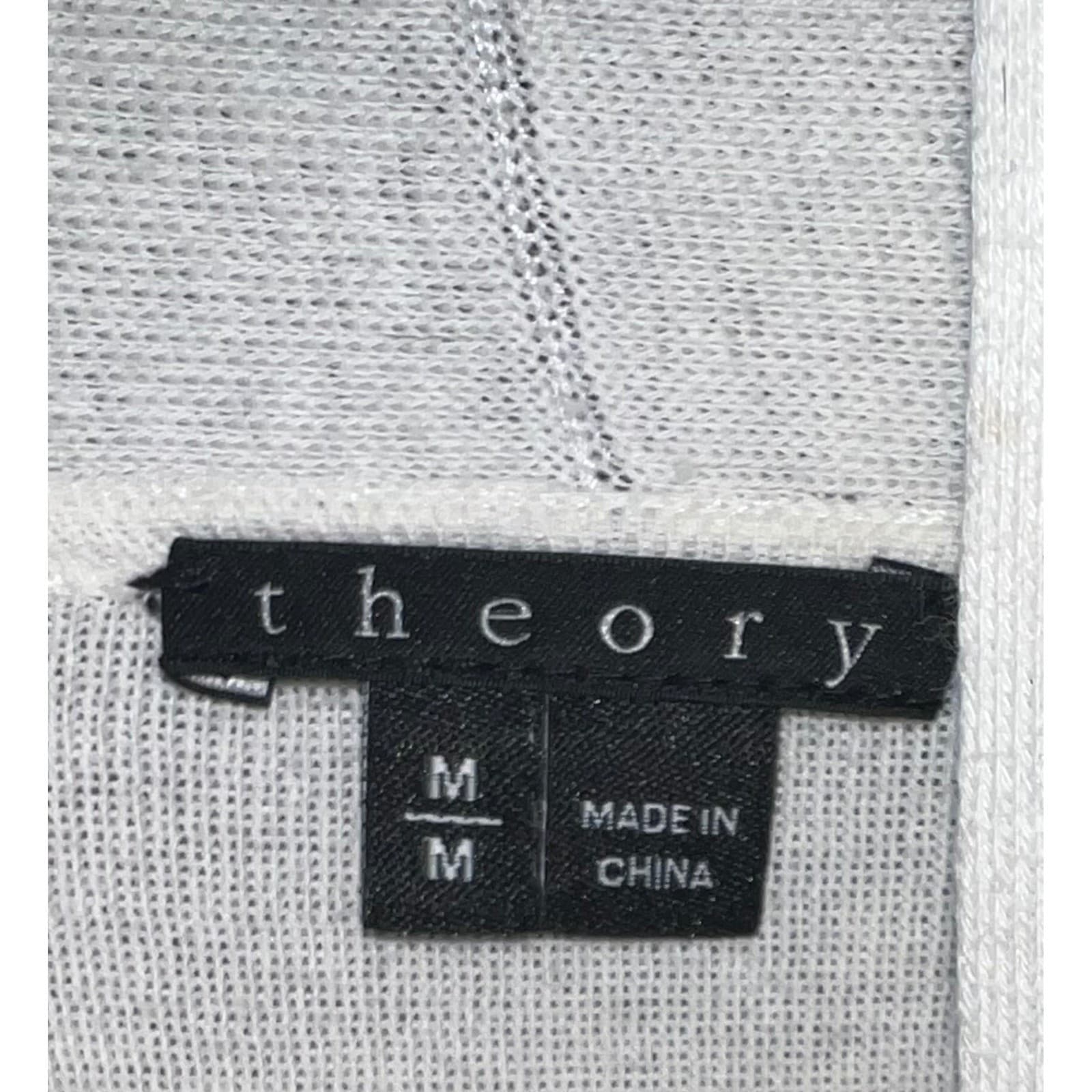 Theory Off-White Sweater Sz M Cotton Cashmere Blend Preppy Minimalist Luxury - Thumbnail 4