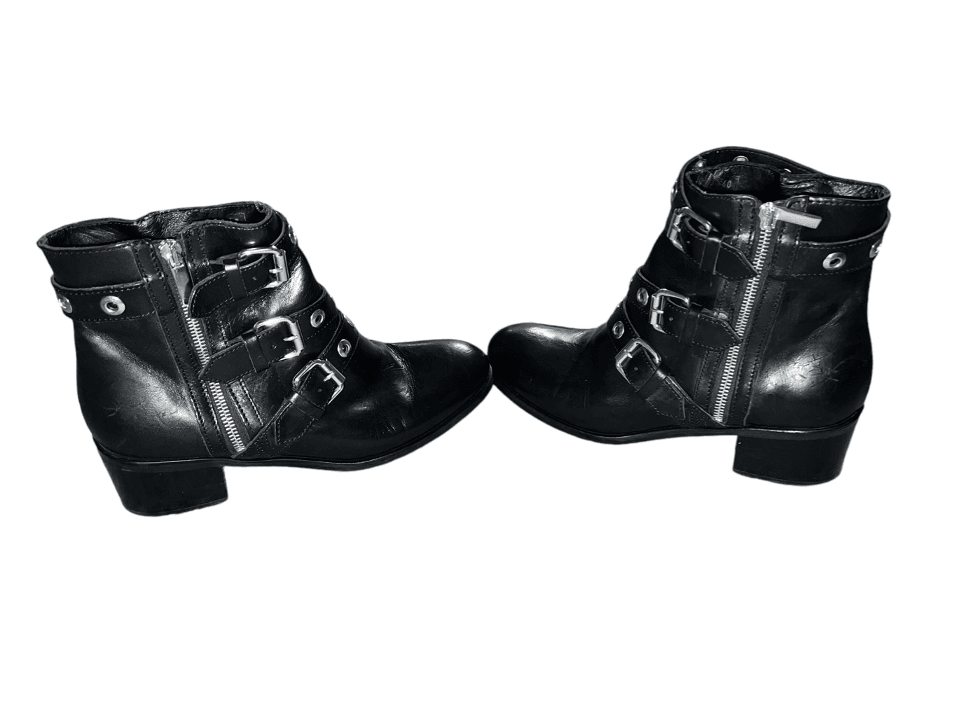 Diesel black and gold bootie size 40 bikercore bohemian - Thumbnail 3