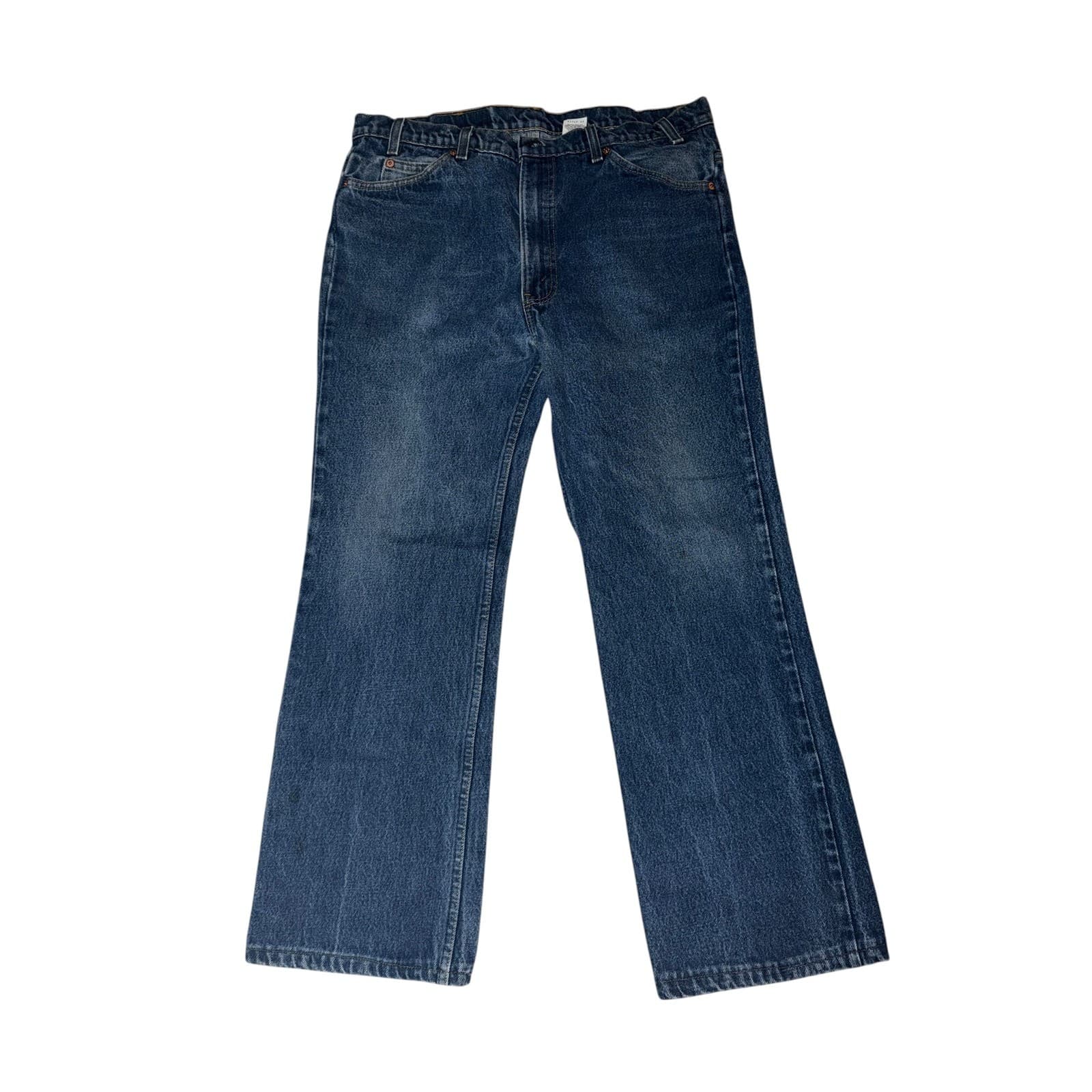 Vintage 90s Levi's 517 Orange Tab Jeans 40x32 Made in USA Bootcut Retro - Thumbnail 2