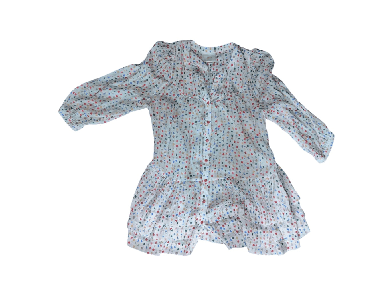Antropologie Maeve Buttondown Tunic Sz m Dots Boho Bohemian V-neck - Thumbnail 4