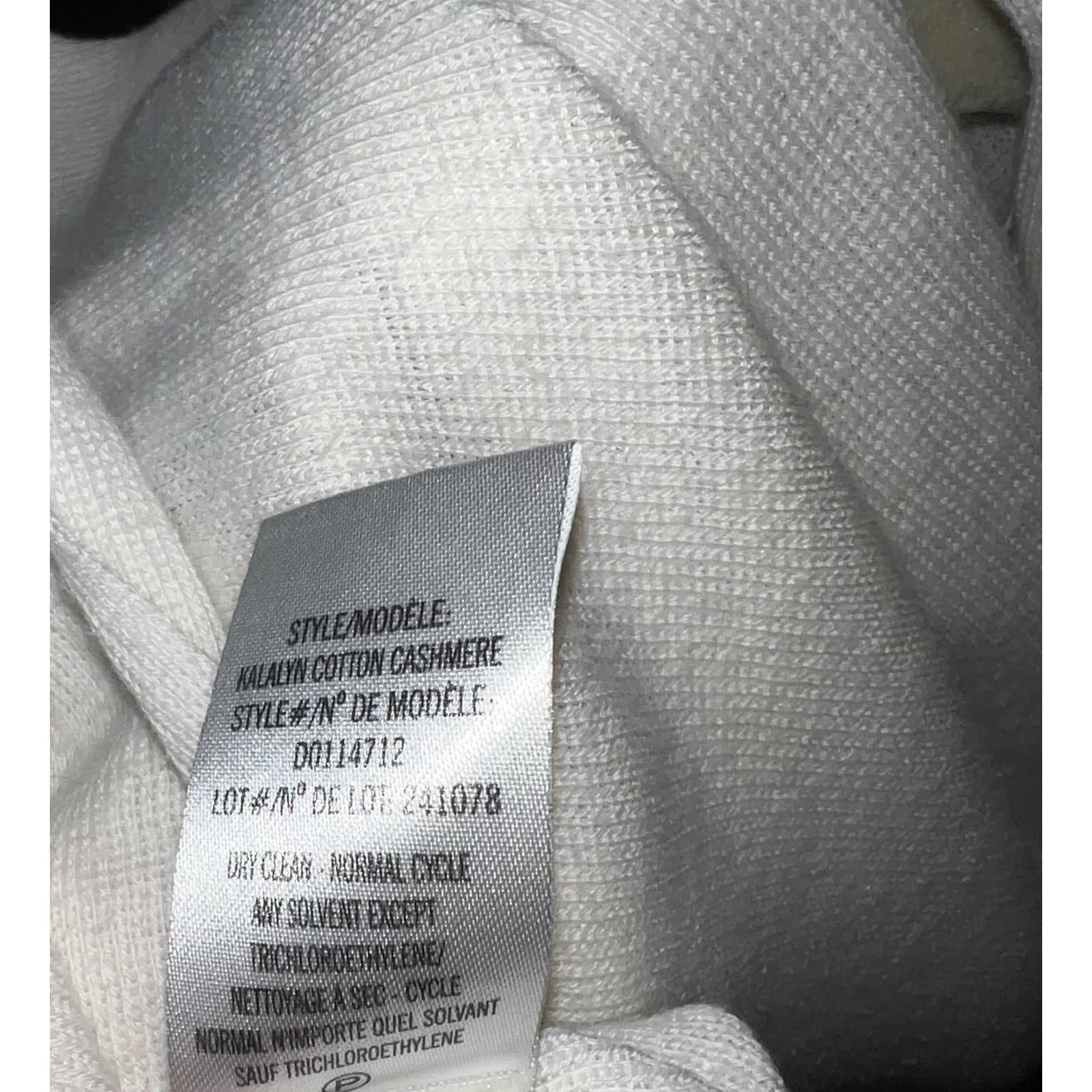 Theory Off-White Sweater Sz M Cotton Cashmere Blend Preppy Minimalist Luxury - Thumbnail 5