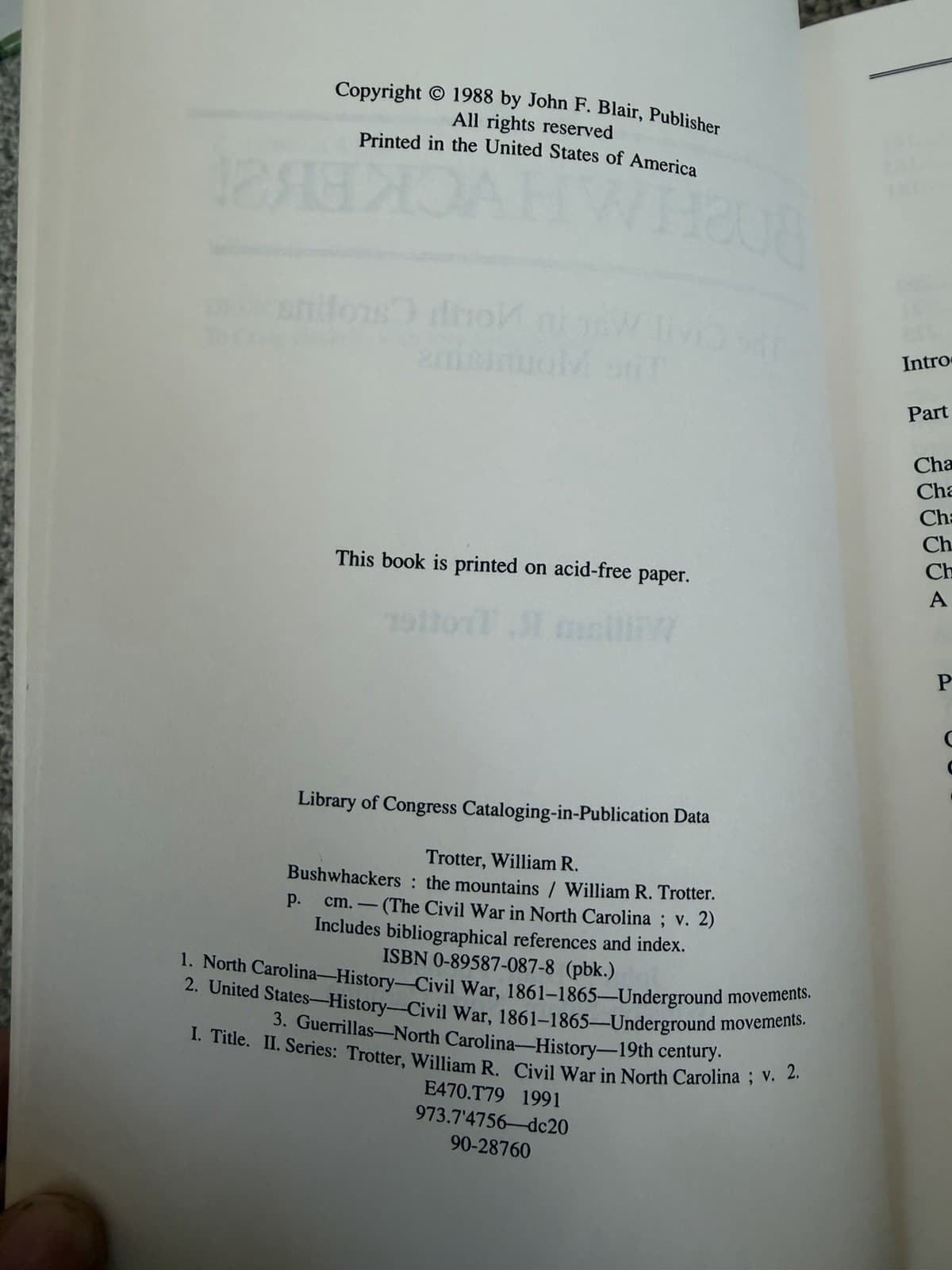 Use this title First Edition Bushwhackers The Mountains William R Trotter 1988 - Thumbnail 2