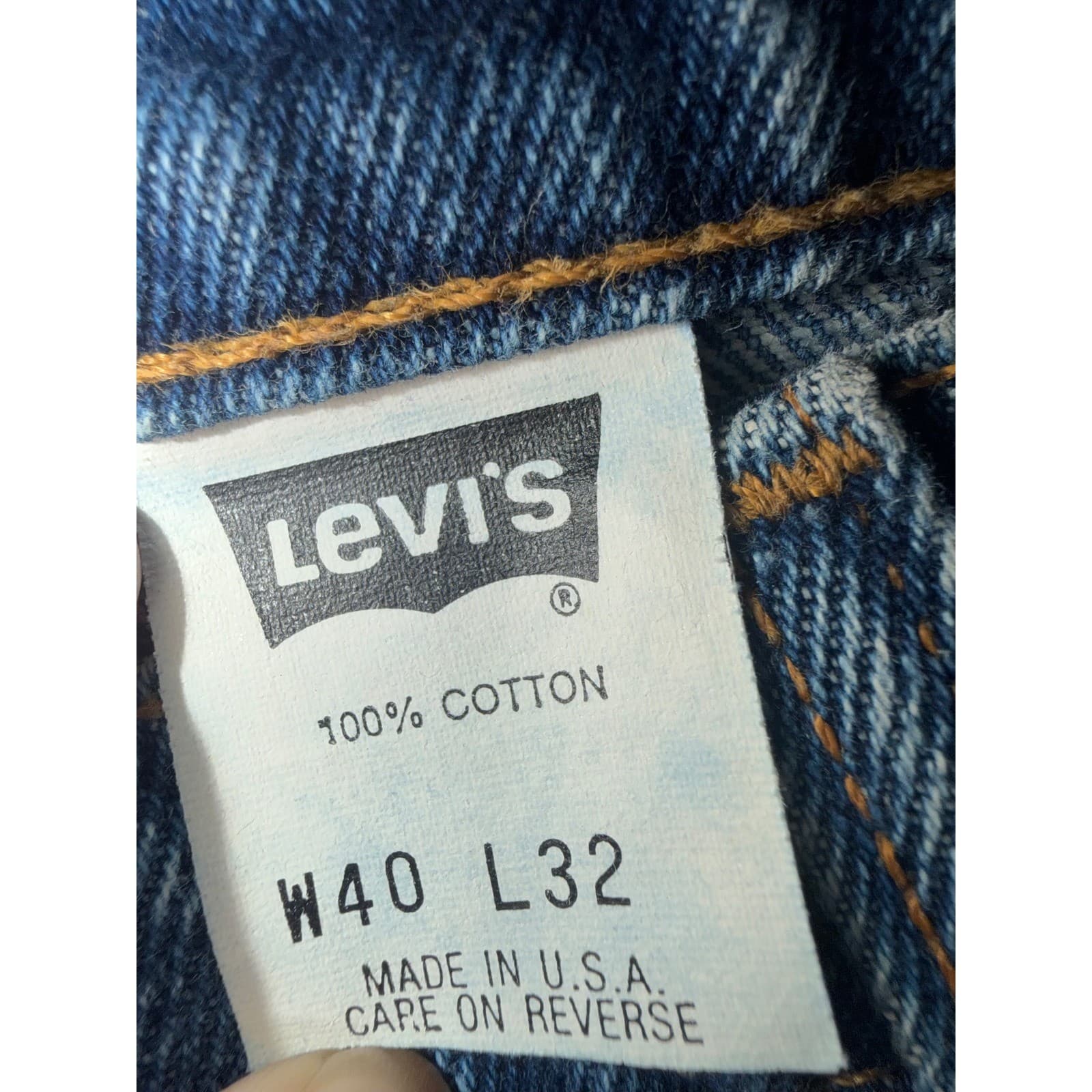 Vintage 90s Levi's 517 Orange Tab Jeans 40x32 Made in USA Bootcut Retro - Thumbnail 3