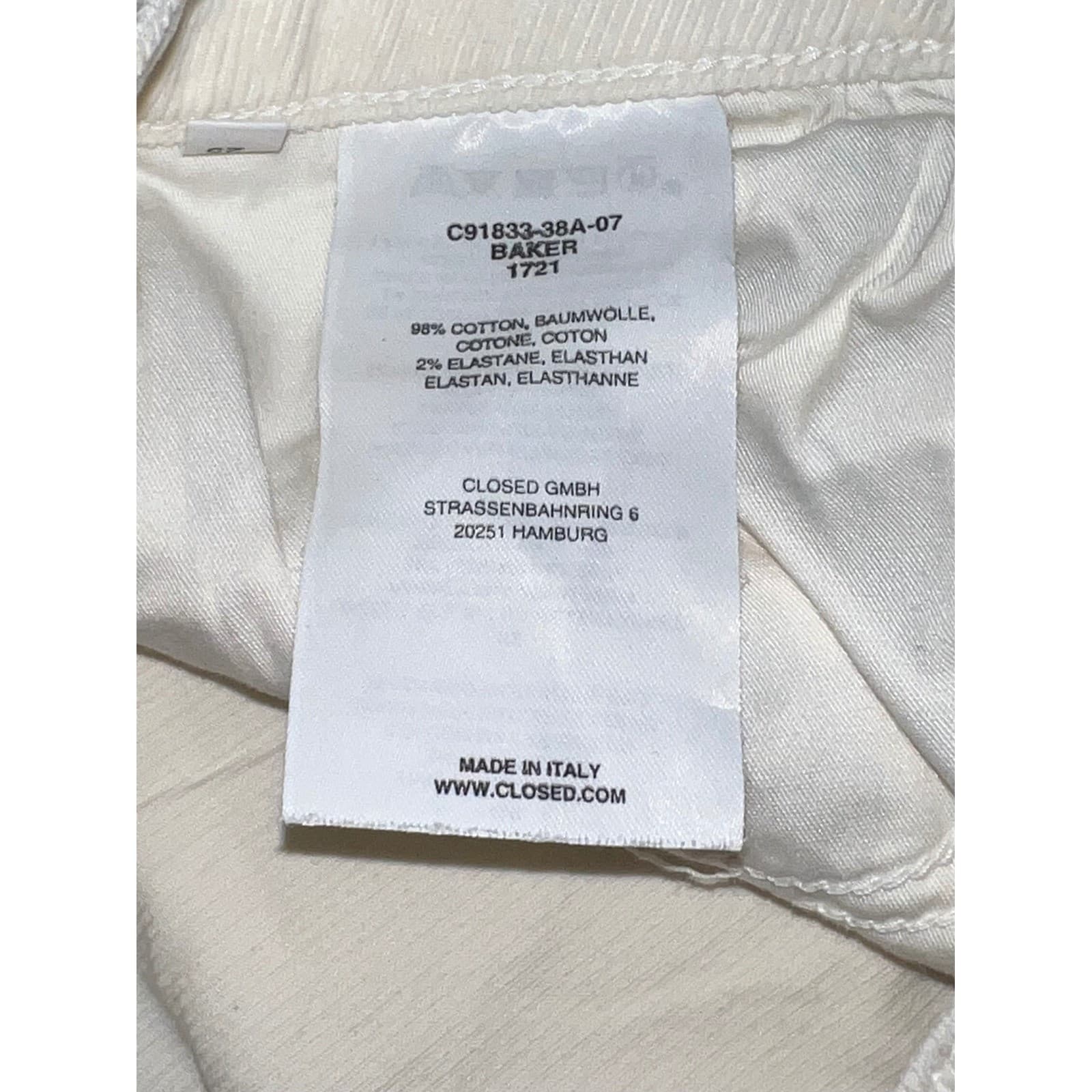 CLOSED Off-White Corduroy Pants Sz 25 Made in Italy Preppy Luxury Designer - Thumbnail 3