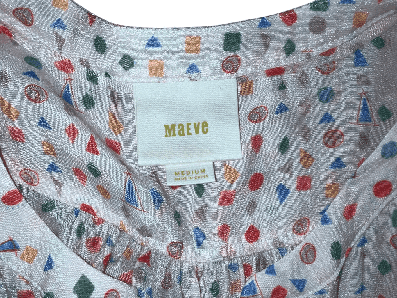 Antropologie Maeve Buttondown Tunic Sz m Dots Boho Bohemian V-neck - Thumbnail 6