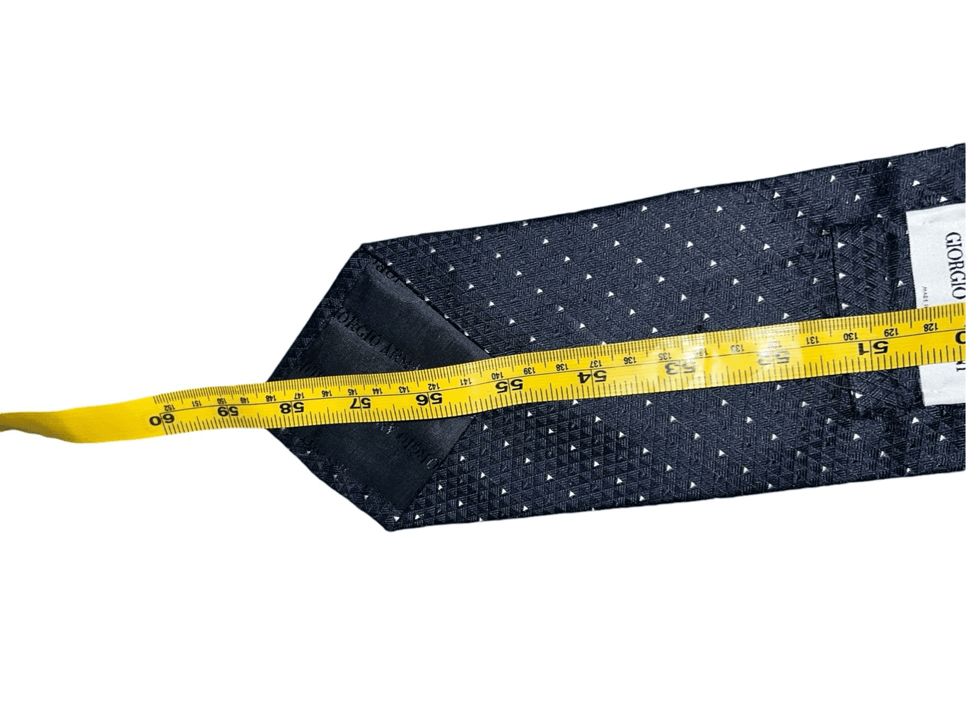 GIORGIO ARMANI Silk Check Tie Blue 58 inches Preppy Office Business - Thumbnail 4