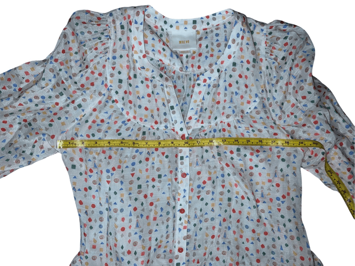 Antropologie Maeve Buttondown Tunic Sz m Dots Boho Bohemian V-neck - Thumbnail 7