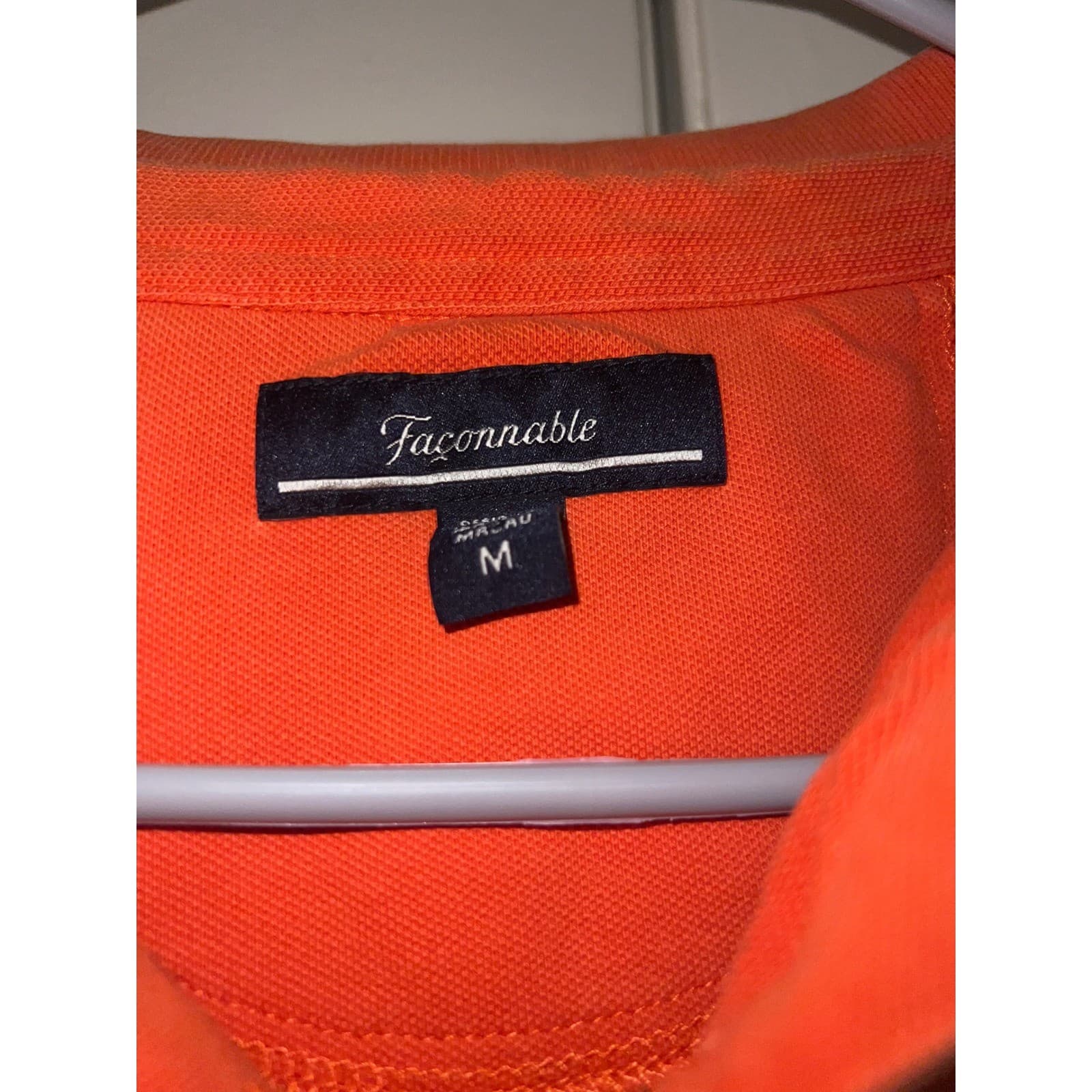 Faconnable Orange Polo Shirt Sz M | Cotton Short Sleeve Golf Tennis Preppy - Thumbnail 3