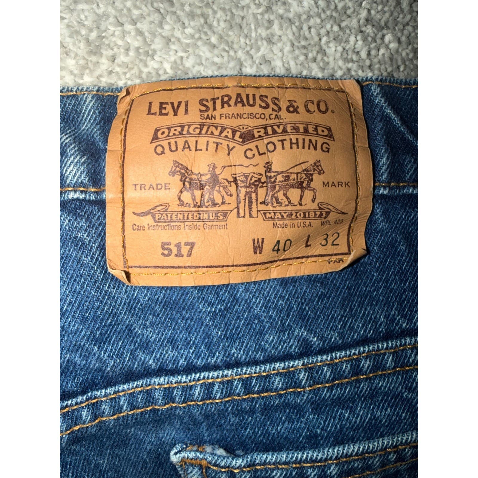 Vintage 90s Levi's 517 Orange Tab Jeans 40x32 Made in USA Bootcut Retro - Thumbnail 5