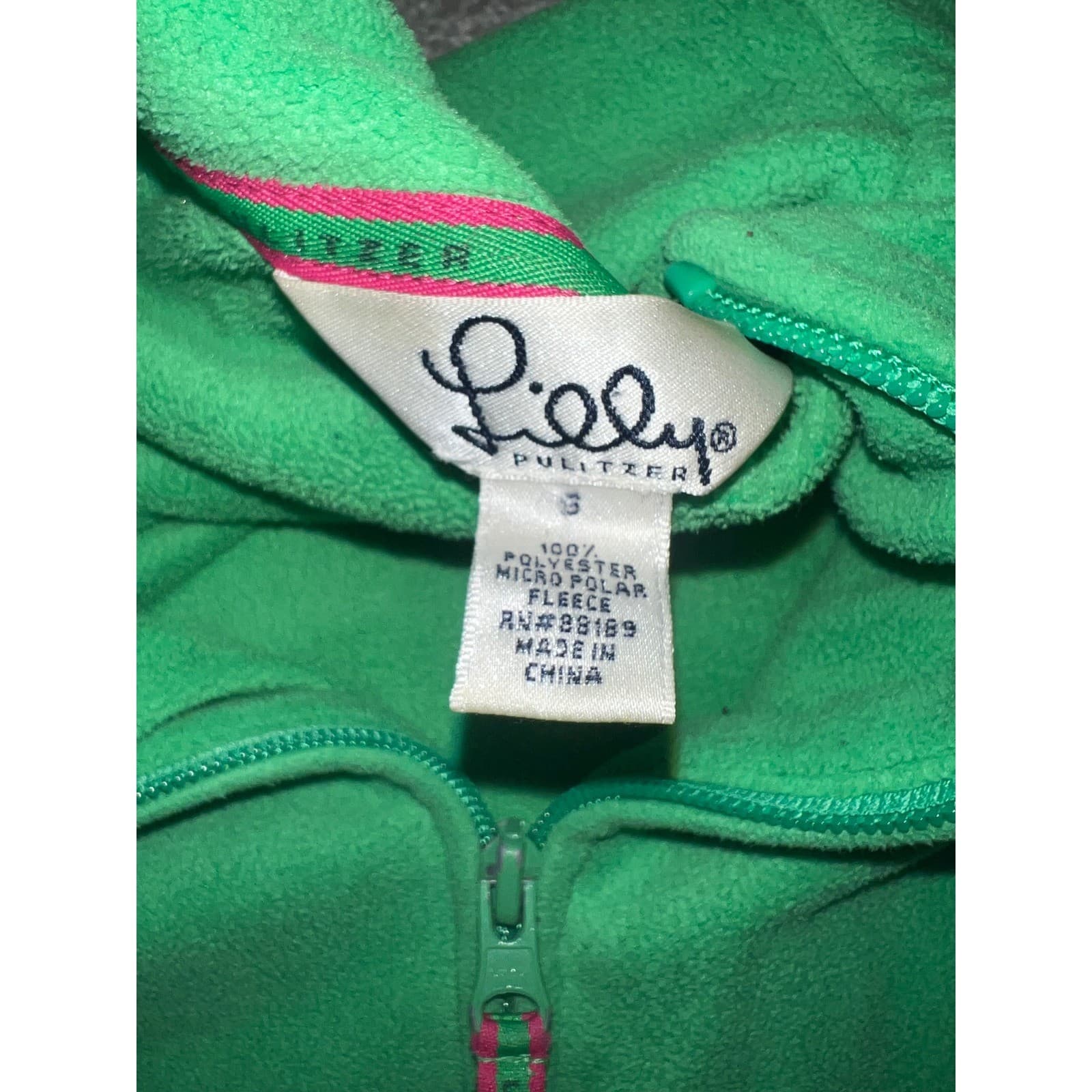 Vintage Y2K Lilly Pulitzer Velour Sz S Kelly Green Dopamine Preppy - Thumbnail 4
