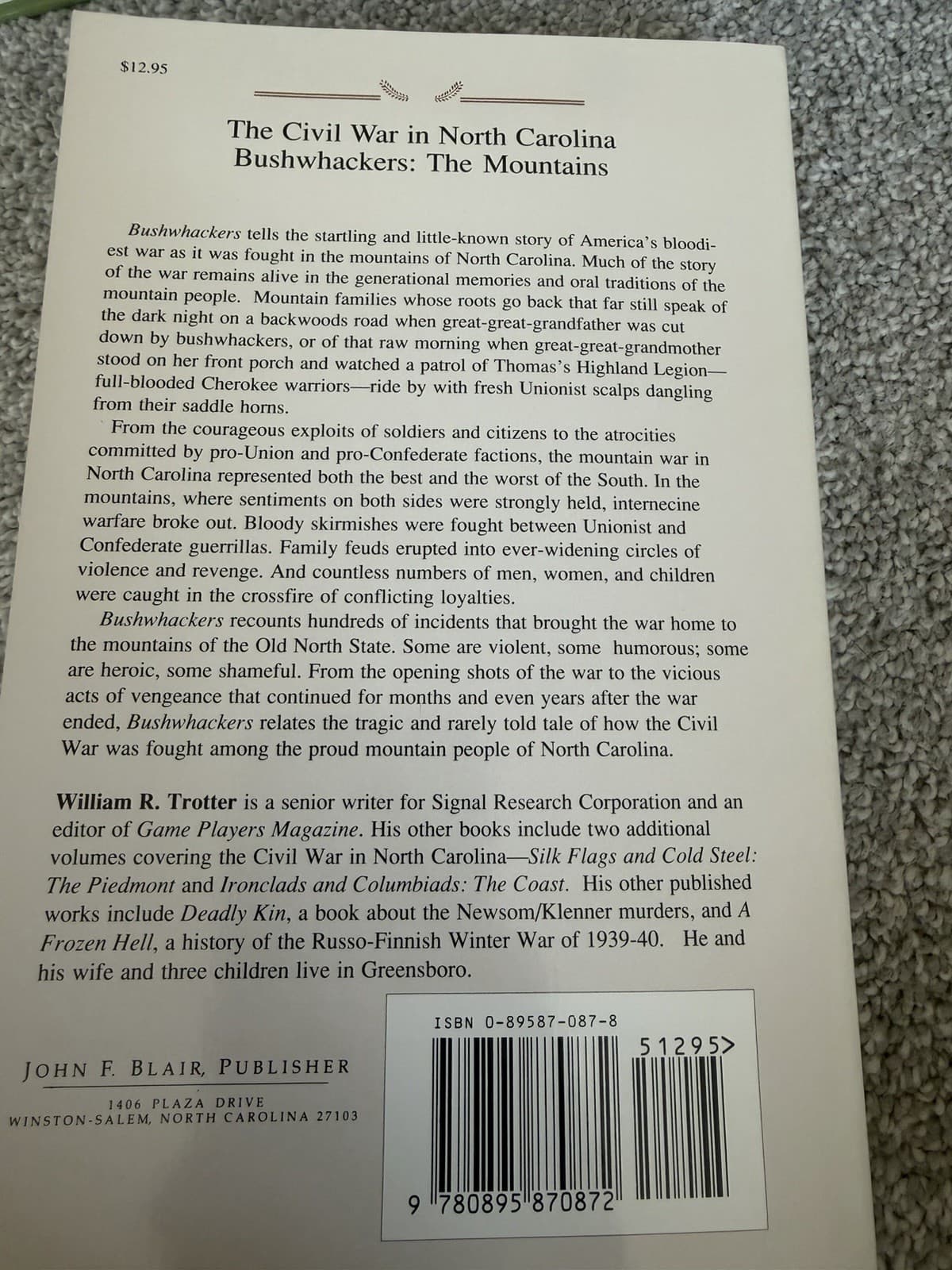 Use this title First Edition Bushwhackers The Mountains William R Trotter 1988 - Thumbnail 6