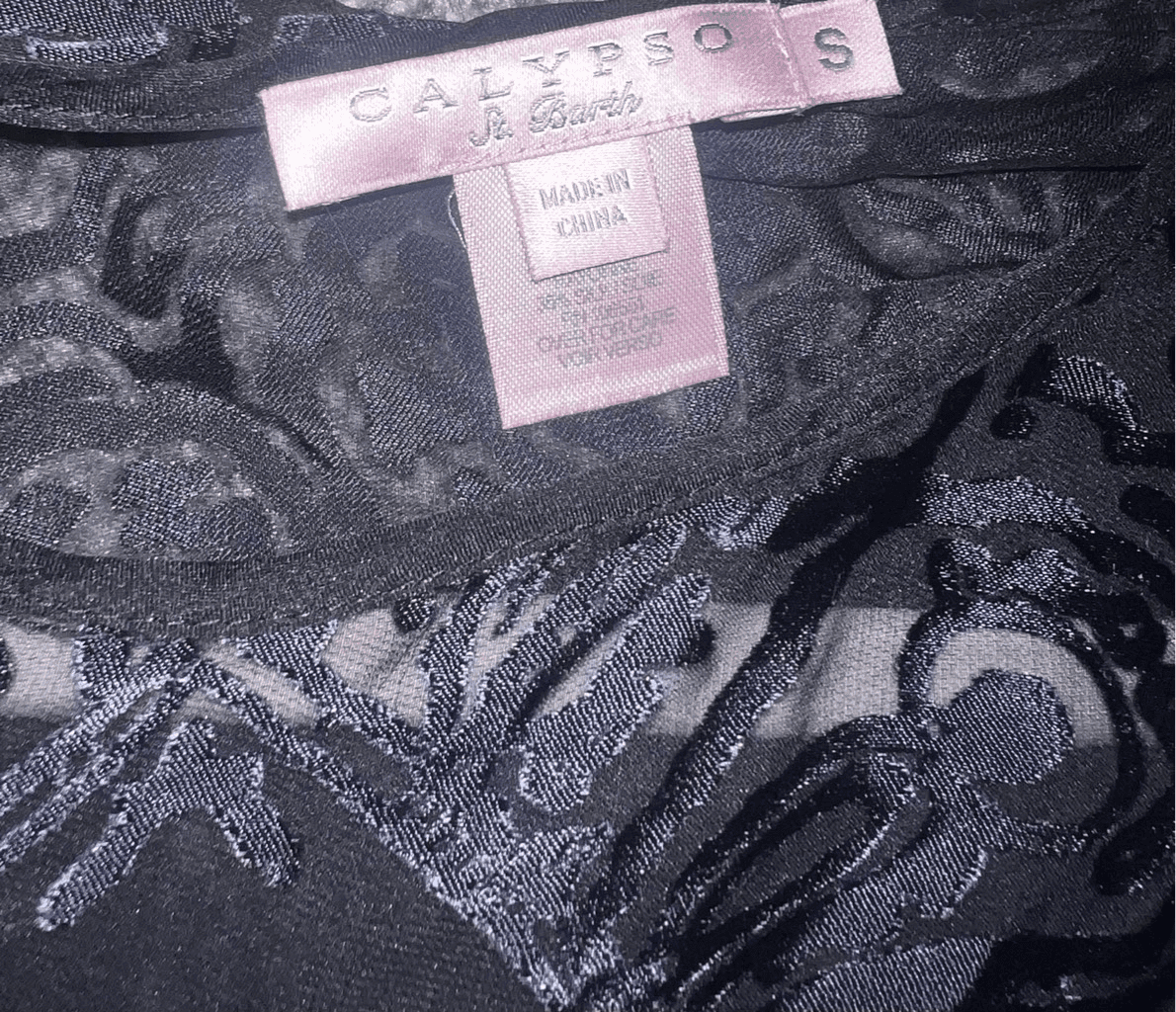 Calypso st barth black & blue sz s Sheer Minimalist Monochrome Beach Summer - Thumbnail 3