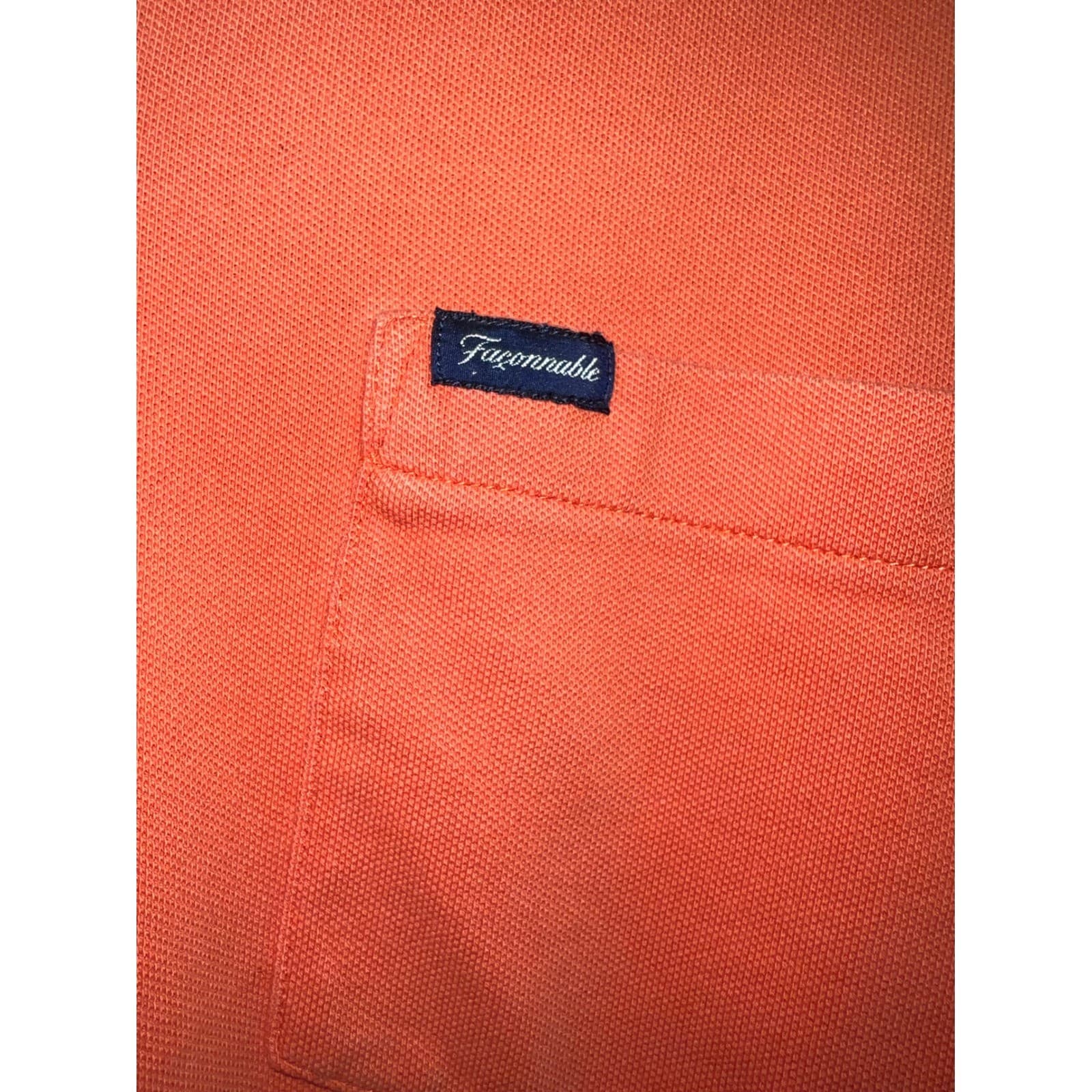 Faconnable Orange Polo Shirt Sz M | Cotton Short Sleeve Golf Tennis Preppy - Thumbnail 4