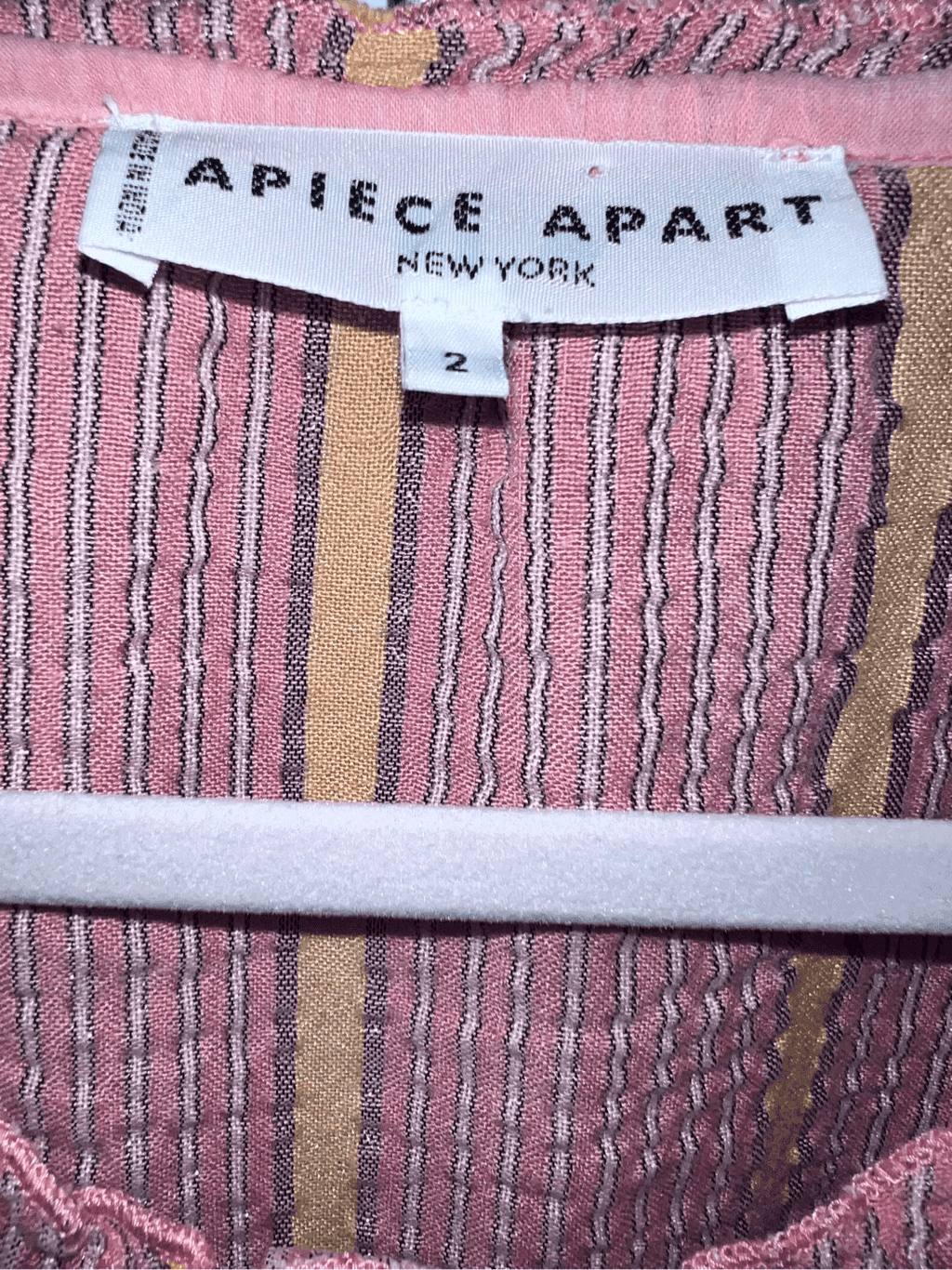 apiece apart blouse size 2 Striped Ribbed Cuff round Neck Coastal Cottagecore - Thumbnail 5