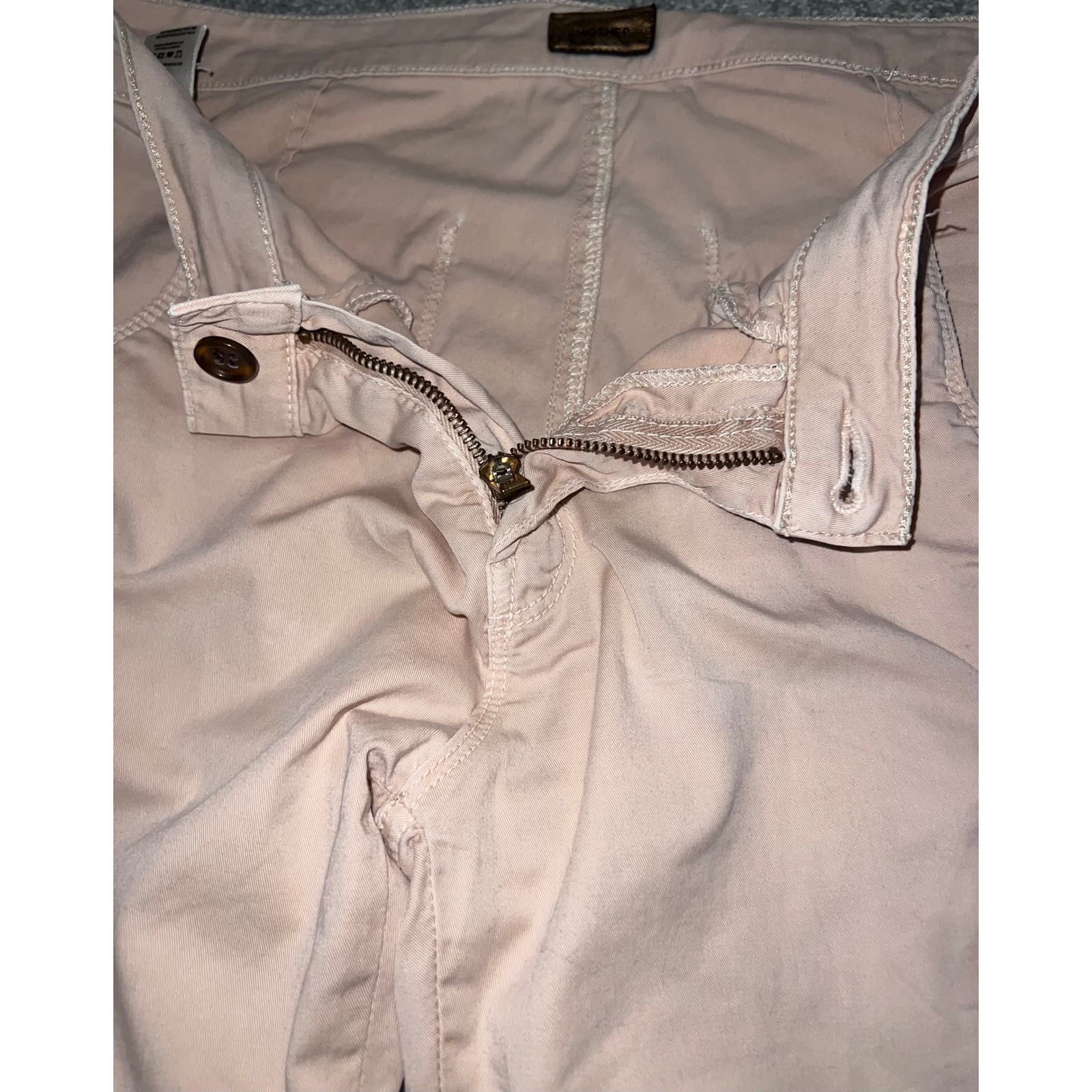 MOTHER Bermuda Shorts Sz 25 Light Pink Peach Khaki Coastal Preppy - Thumbnail 4