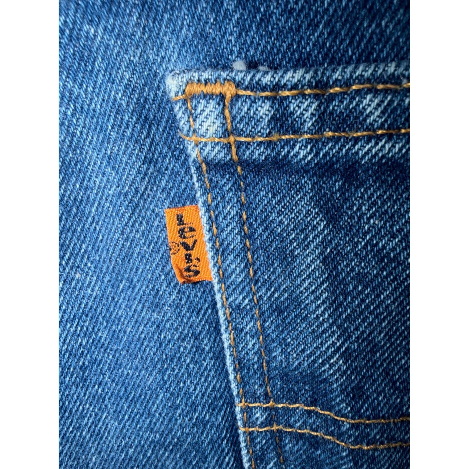 Vintage 90s Levi's 517 Orange Tab Jeans 40x32 Made in USA Bootcut Retro - Thumbnail 6