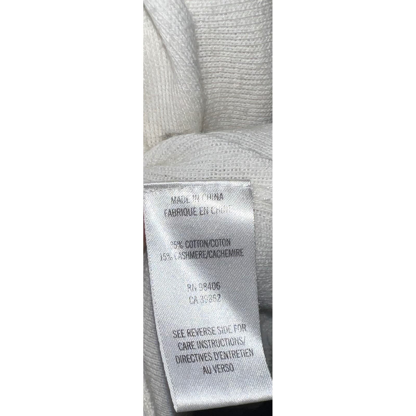 Theory Off-White Sweater Sz M Cotton Cashmere Blend Preppy Minimalist Luxury - Thumbnail 6