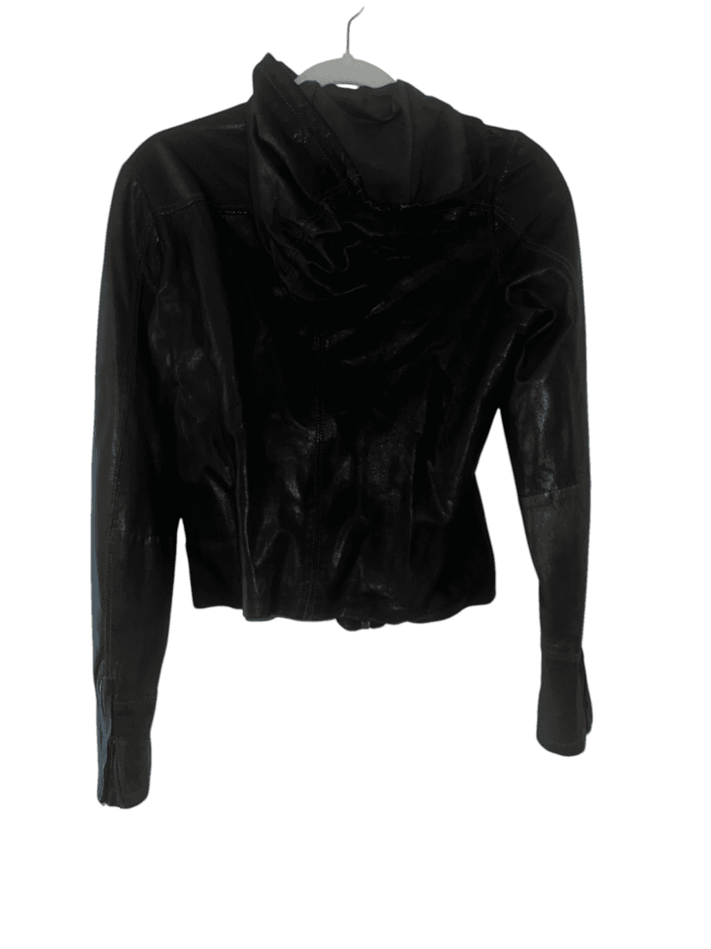 Lucky brown leather jacket with hood Sz Xs Bella Swan Biker Long Sleeves Zipper - Thumbnail 2