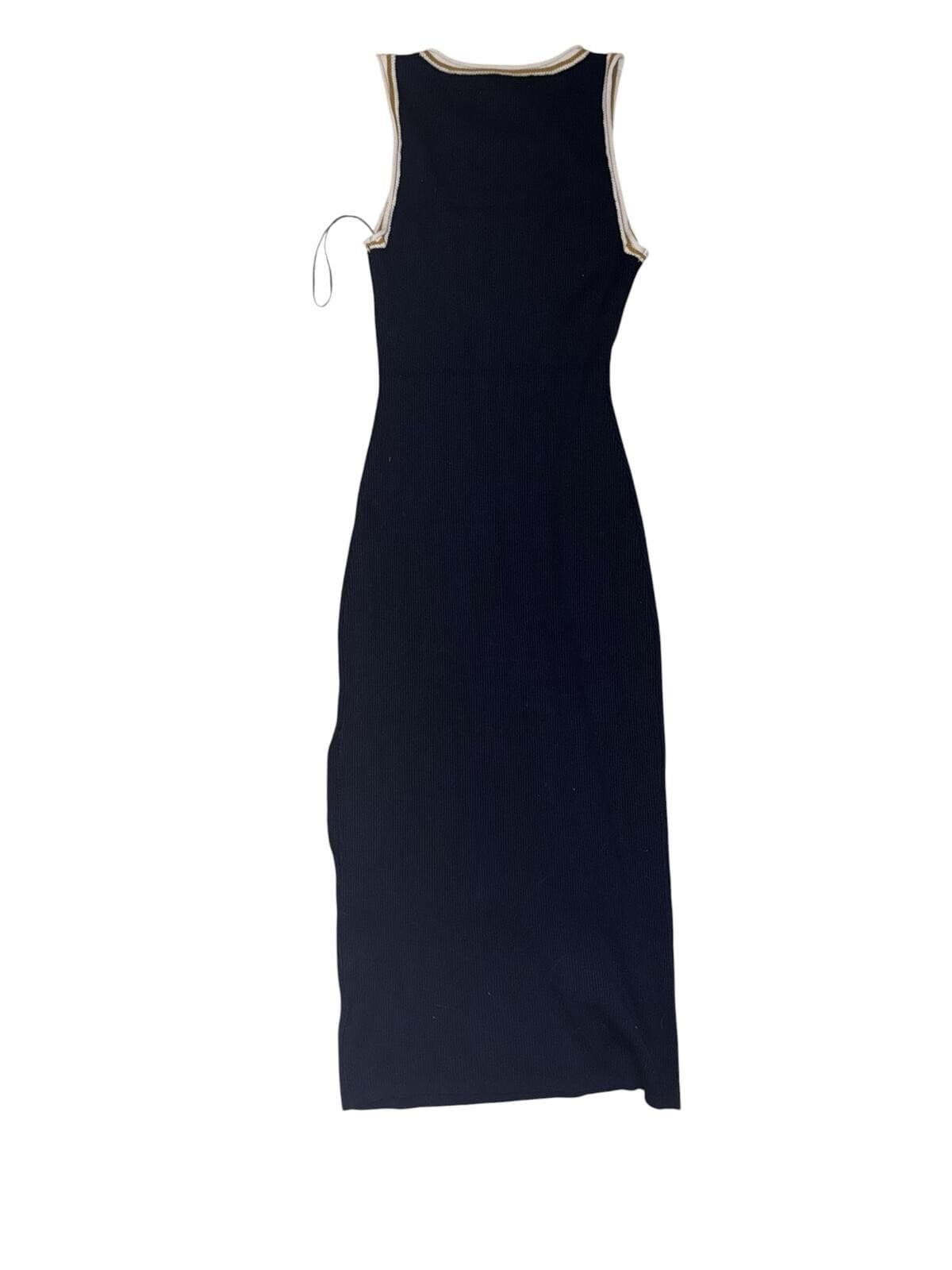 Caroline Constas Knit Stretch Maxi Dress Navy Sz S Nautical Boho Luxury - Thumbnail 2