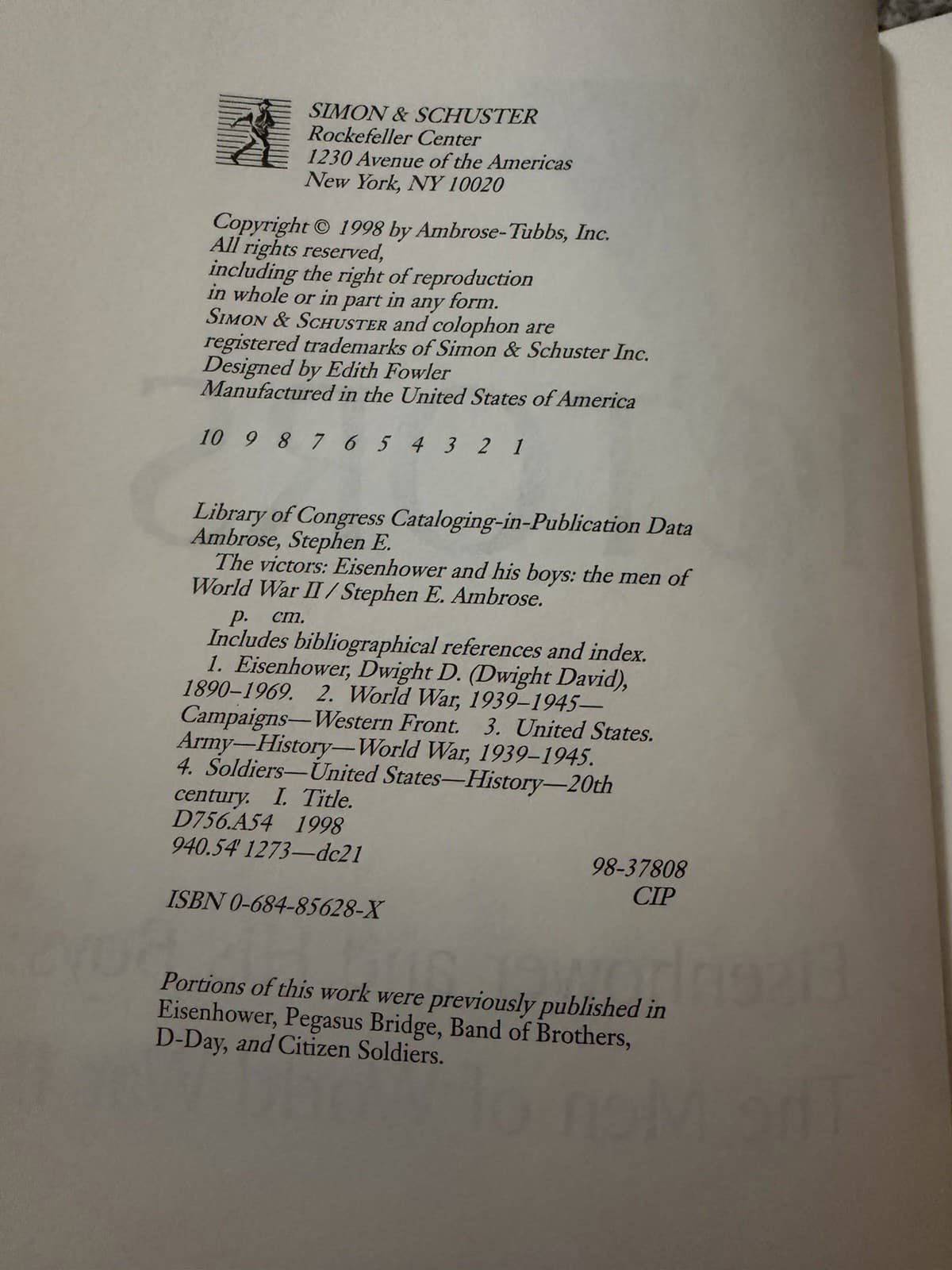 The Victors Stephen E Ambrose Hardcover WWII History Book - Thumbnail 3