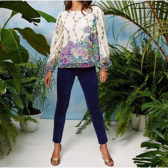 Lilly Pulitzer High Rise Plush Skinny Pant-Luna Wash S 2 Dopamine Boho - Thumbnail 3