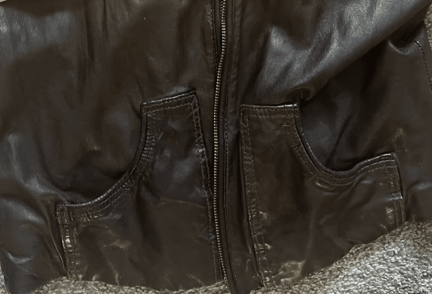 Lucky brown leather jacket with hood Sz Xs Bella Swan Biker Long Sleeves Zipper - Thumbnail 8