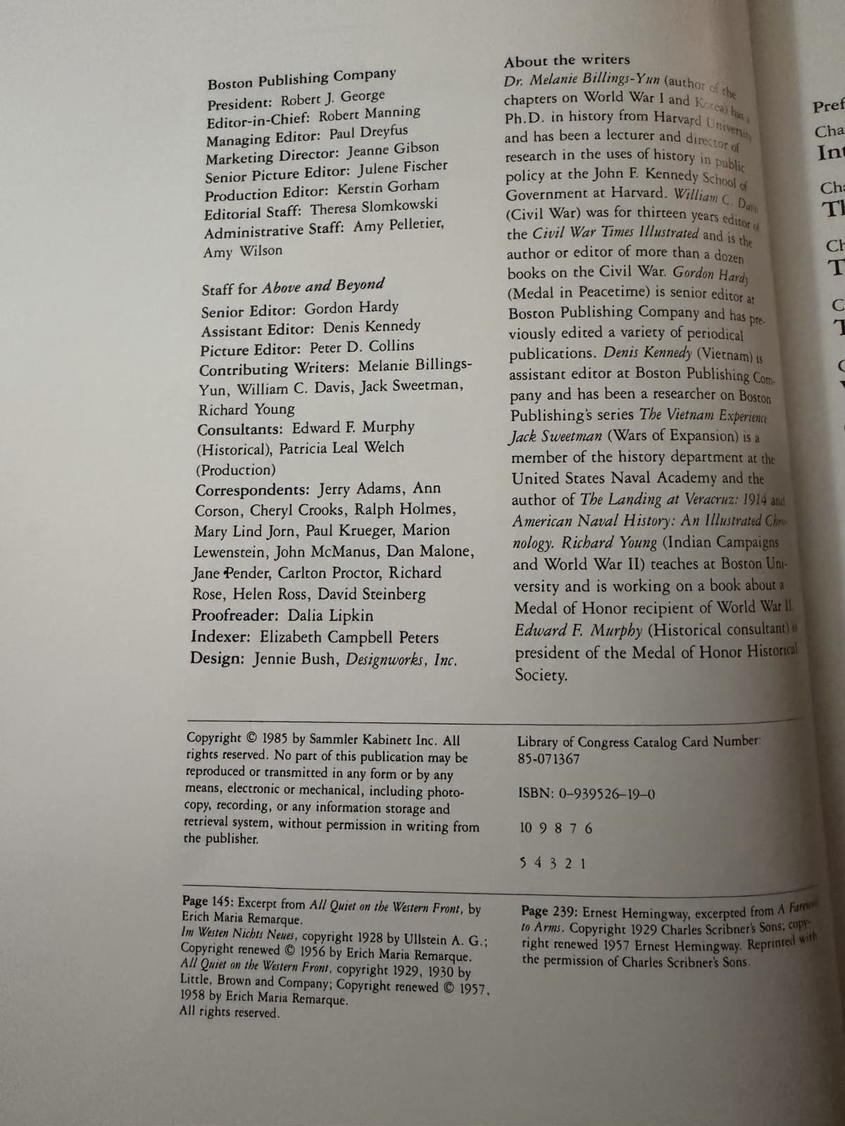 Above and Beyond 1983 First Edition | Medal of Honor History Book - Thumbnail 2