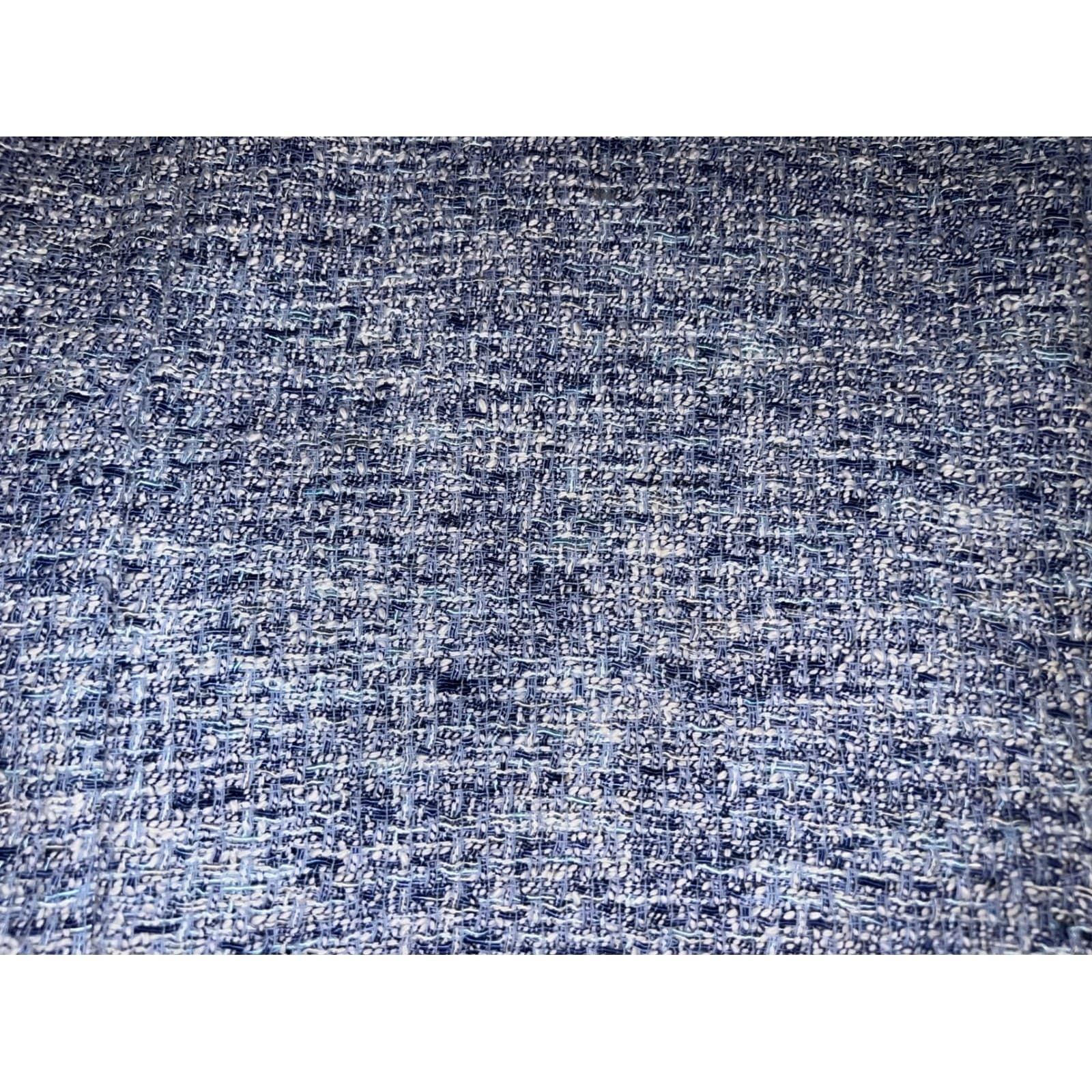 Zara Tweed Ruffle Hem Blazer Sz s Blue Cropped 3/4 Sleeve Office siren Secretary - Thumbnail 6