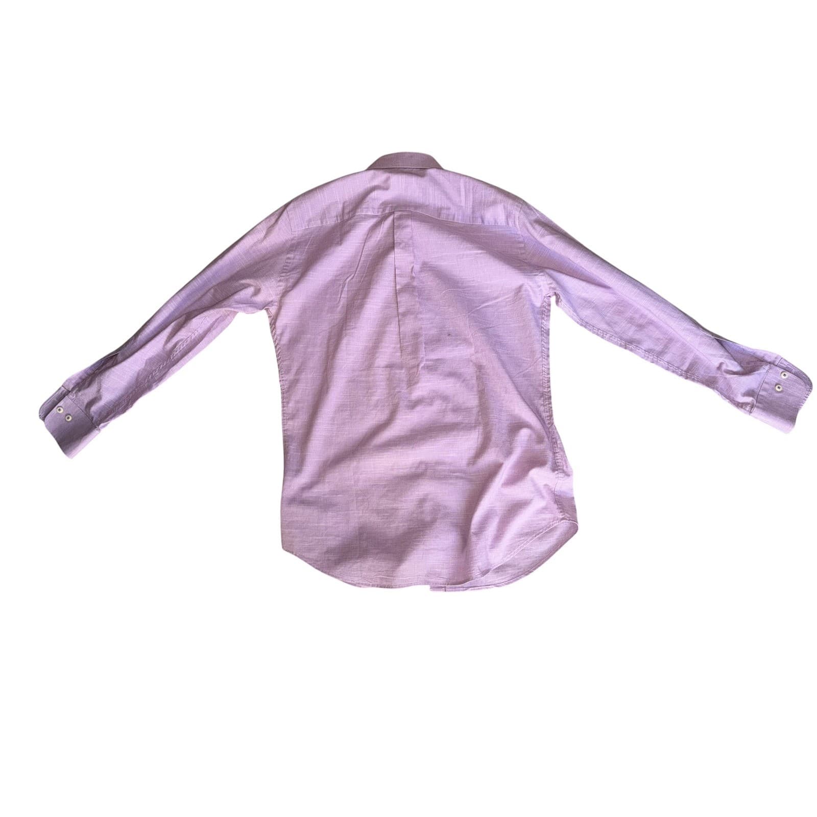 Peter Millar Dress Shirt Sz M Pink Purple Button Down Golf Work Preppy - Thumbnail 2