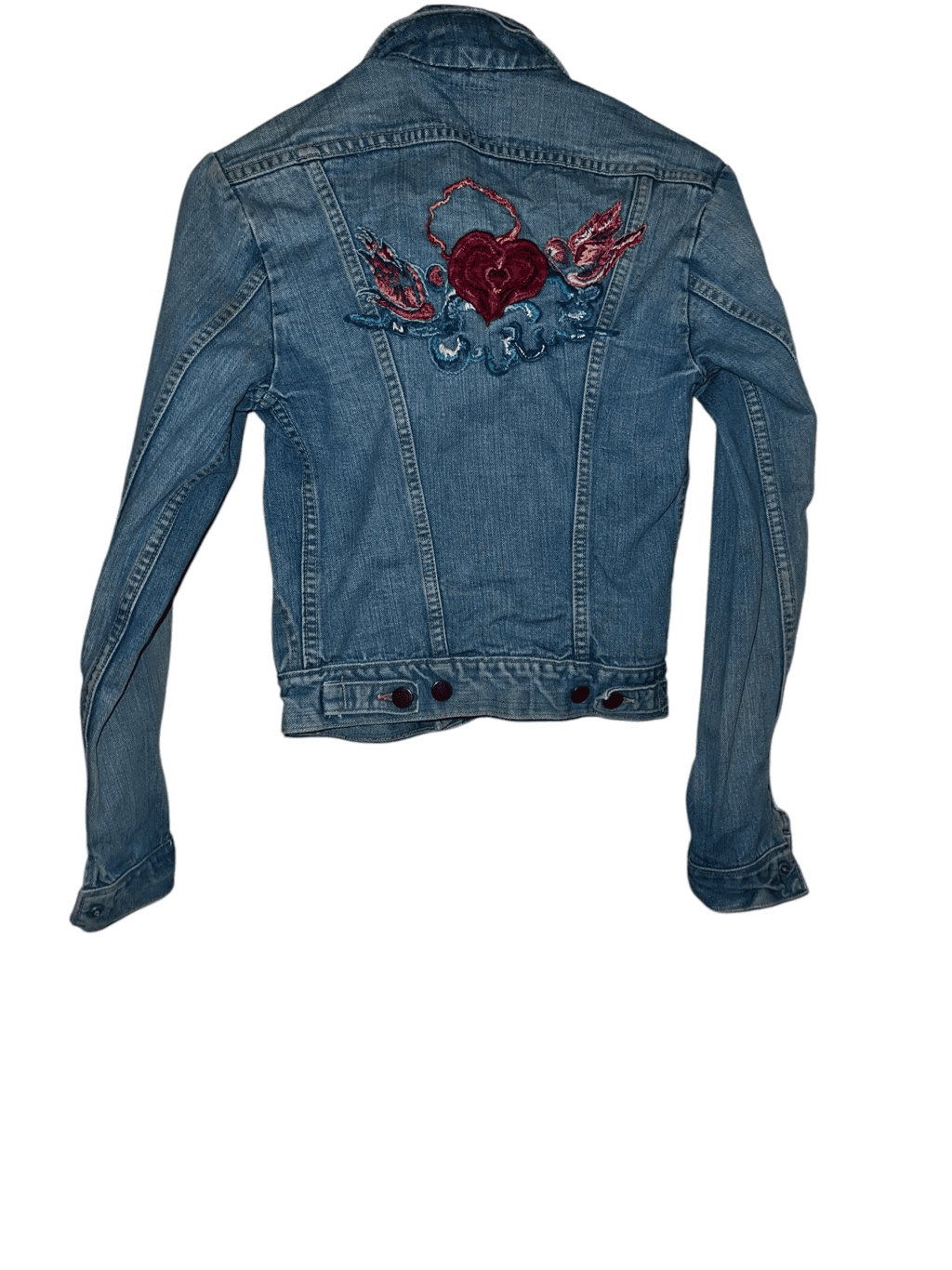 1970s Wrangler Art Denim Jacket, Western, Hippie Biker vintage sz 32 (xs or s) - Thumbnail 2