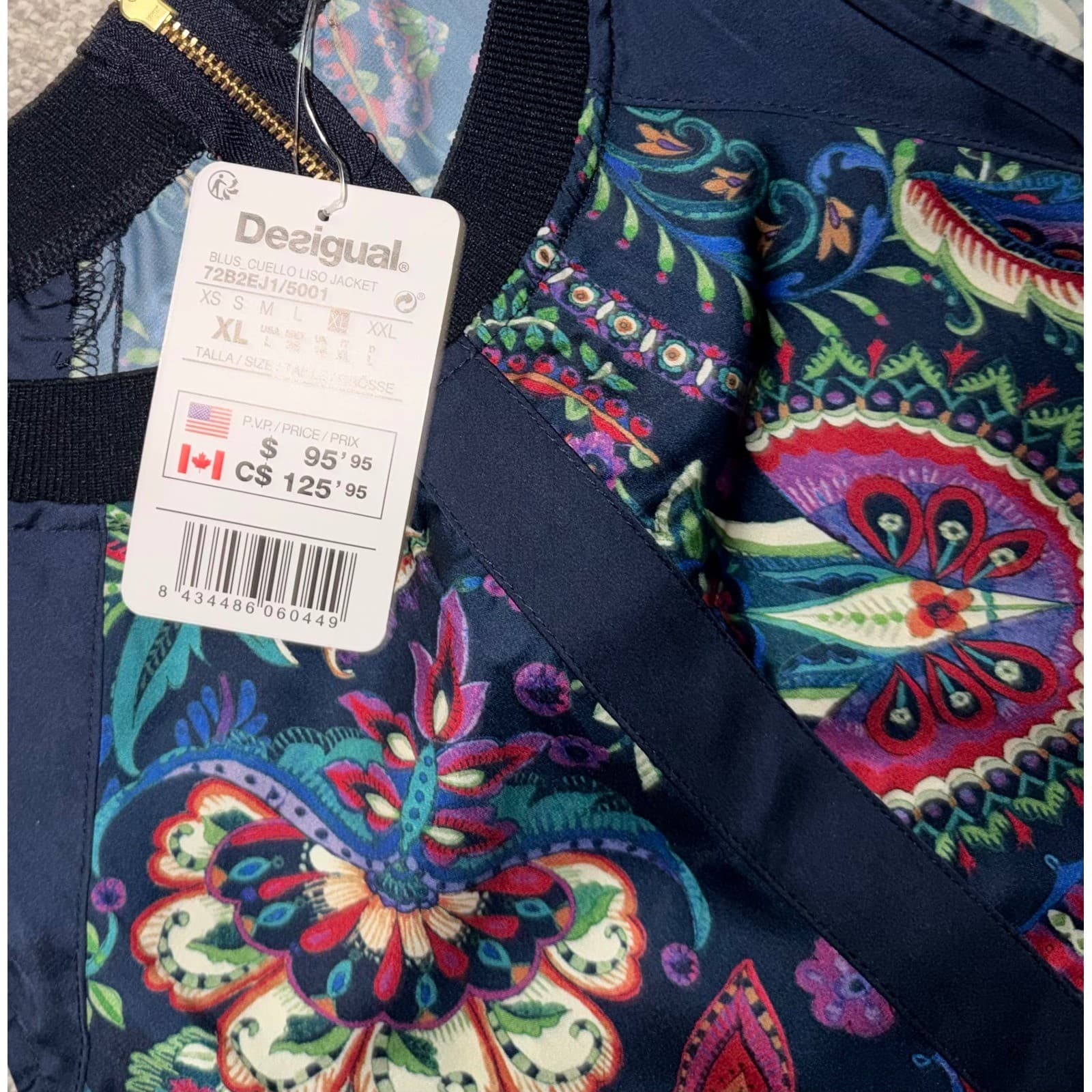 Desigual Blue Floral Global Traveller Top Sz XL Sleeveless NWT Dopamine - Thumbnail 6