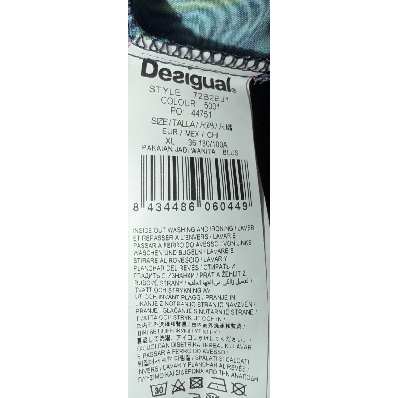 Desigual Blue Floral Global Traveller Top Sz XL Sleeveless NWT Dopamine - Thumbnail 4