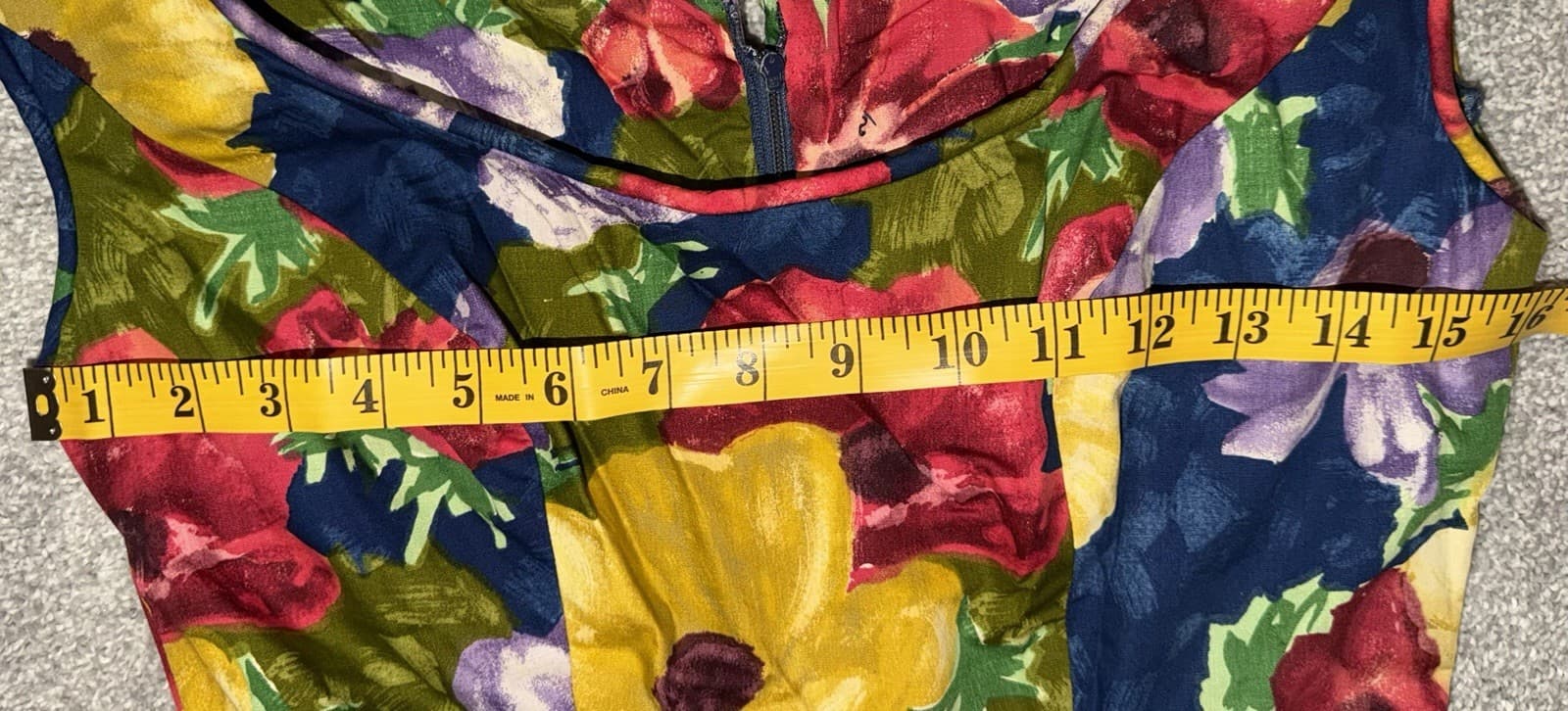 Vintage 60s Sam Friedlander Saturated Floral Dress Sz S/M Cottagecore Retro - Thumbnail 11