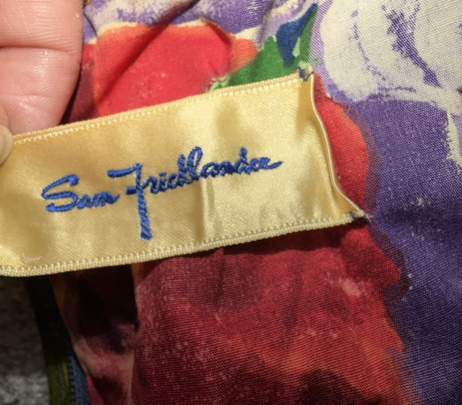 Vintage 60s Sam Friedlander Saturated Floral Dress Sz S/M Cottagecore Retro - Thumbnail 8