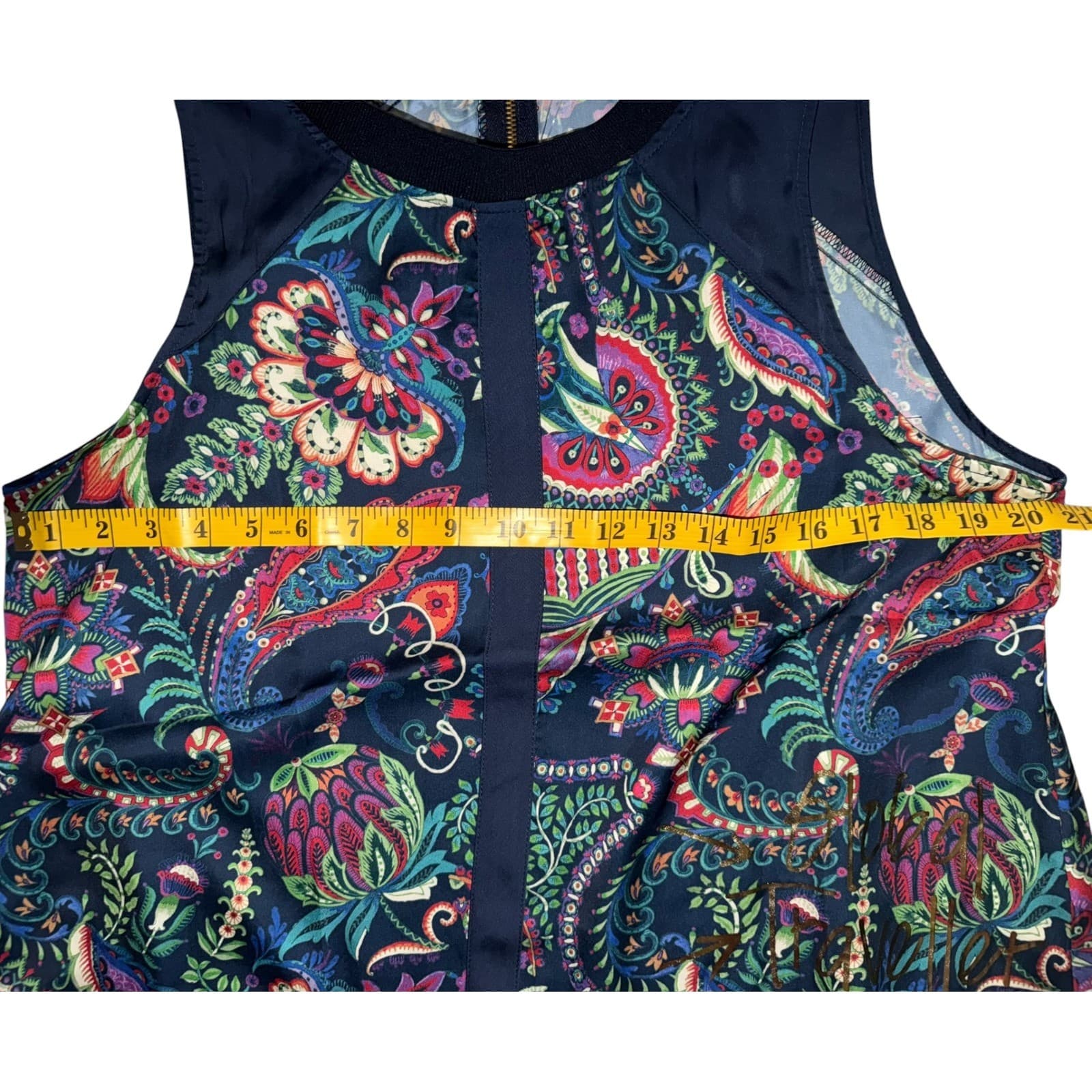Desigual Blue Floral Global Traveller Top Sz XL Sleeveless NWT Dopamine - Thumbnail 8