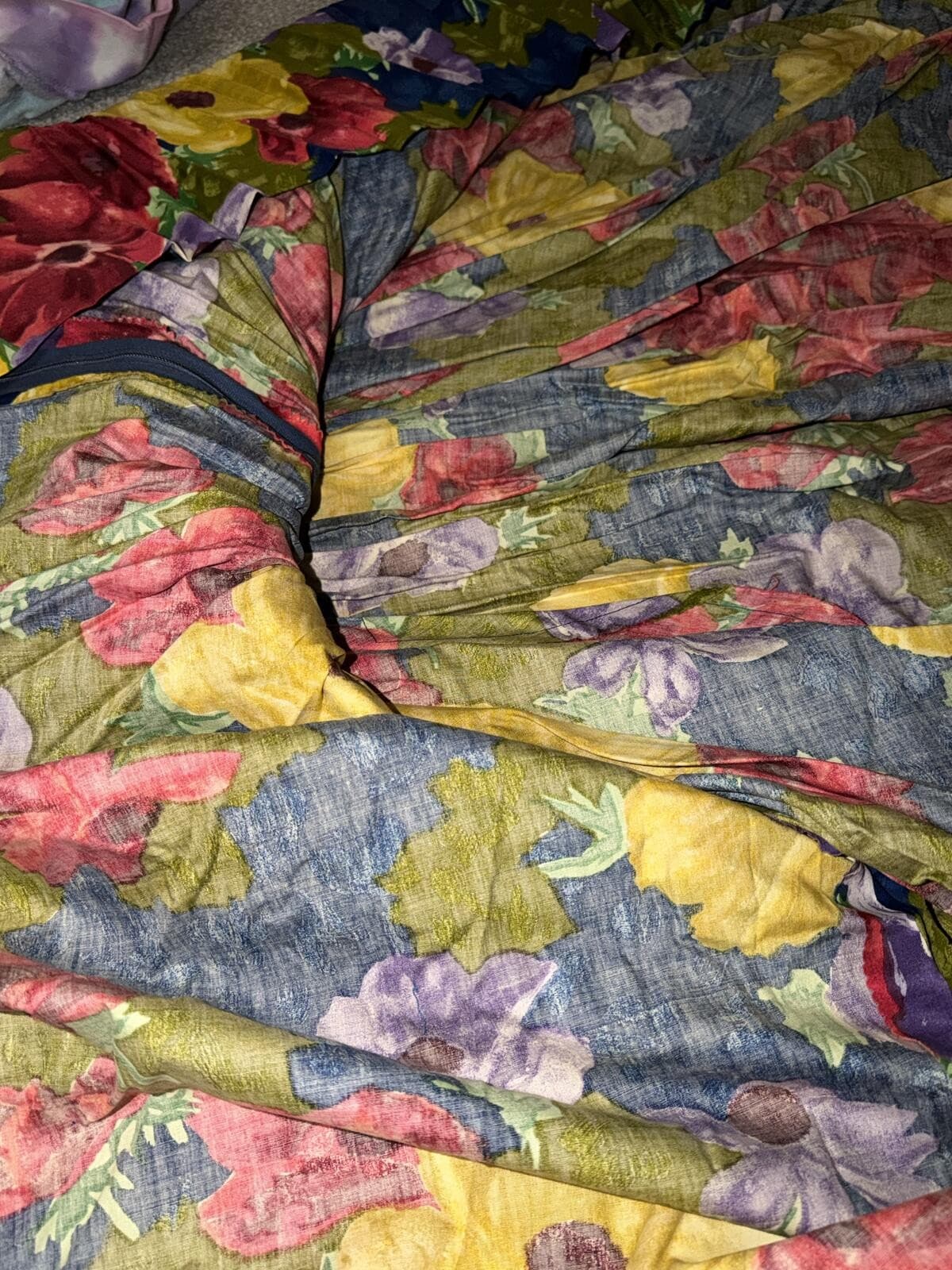 Vintage 60s Sam Friedlander Saturated Floral Dress Sz S/M Cottagecore Retro - Thumbnail 5