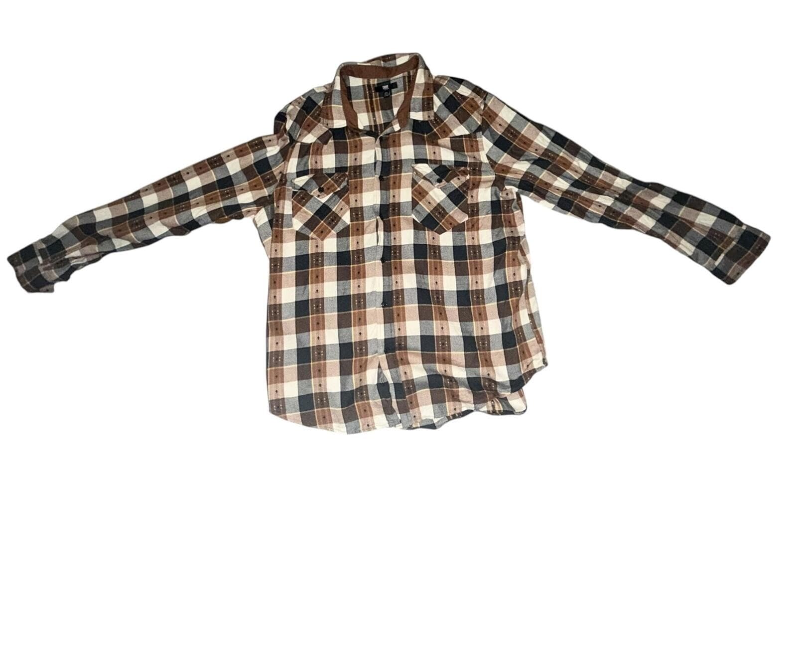 Frye Men’s Jacquard Flannel Shirt Sz XXL Preppy Gorpcore Outdoor Style - Thumbnail 2