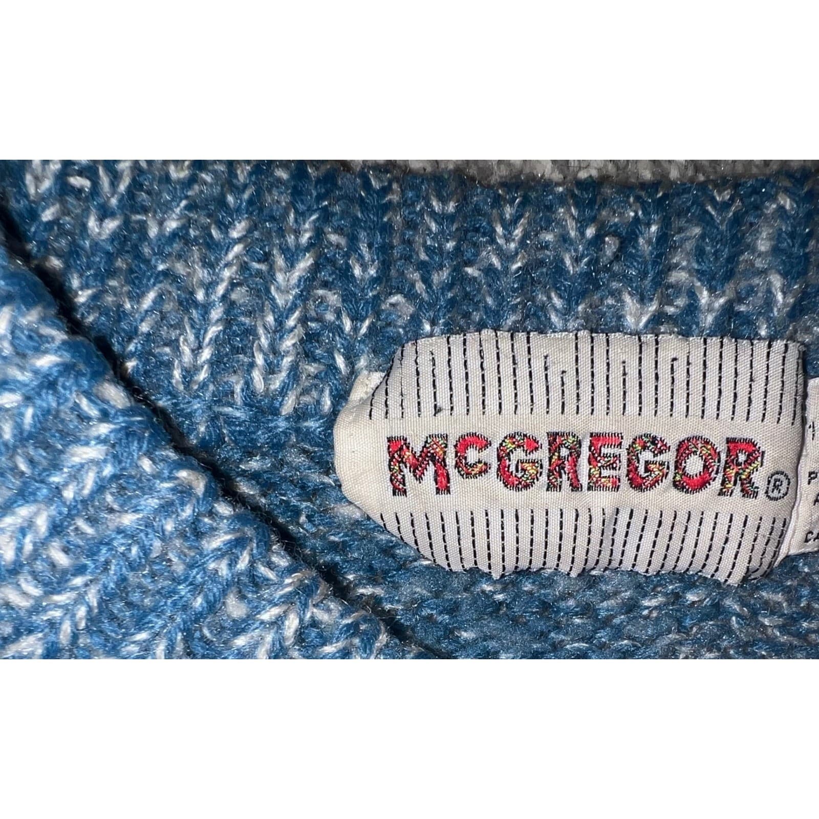 Vintage Rare McGregor Blue Sweater Sz M 60s 70s 80s Retro Acrylic - Thumbnail 6
