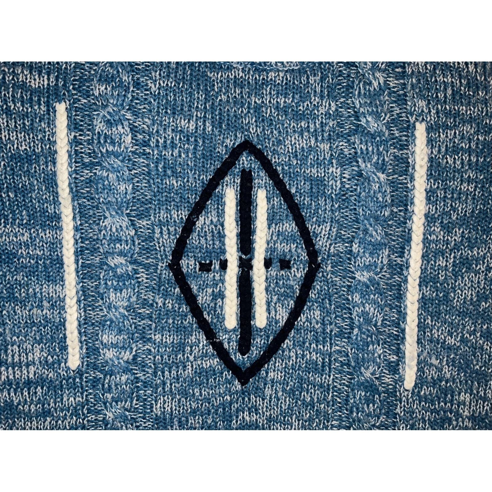Vintage Rare McGregor Blue Sweater Sz M 60s 70s 80s Retro Acrylic - Thumbnail 3