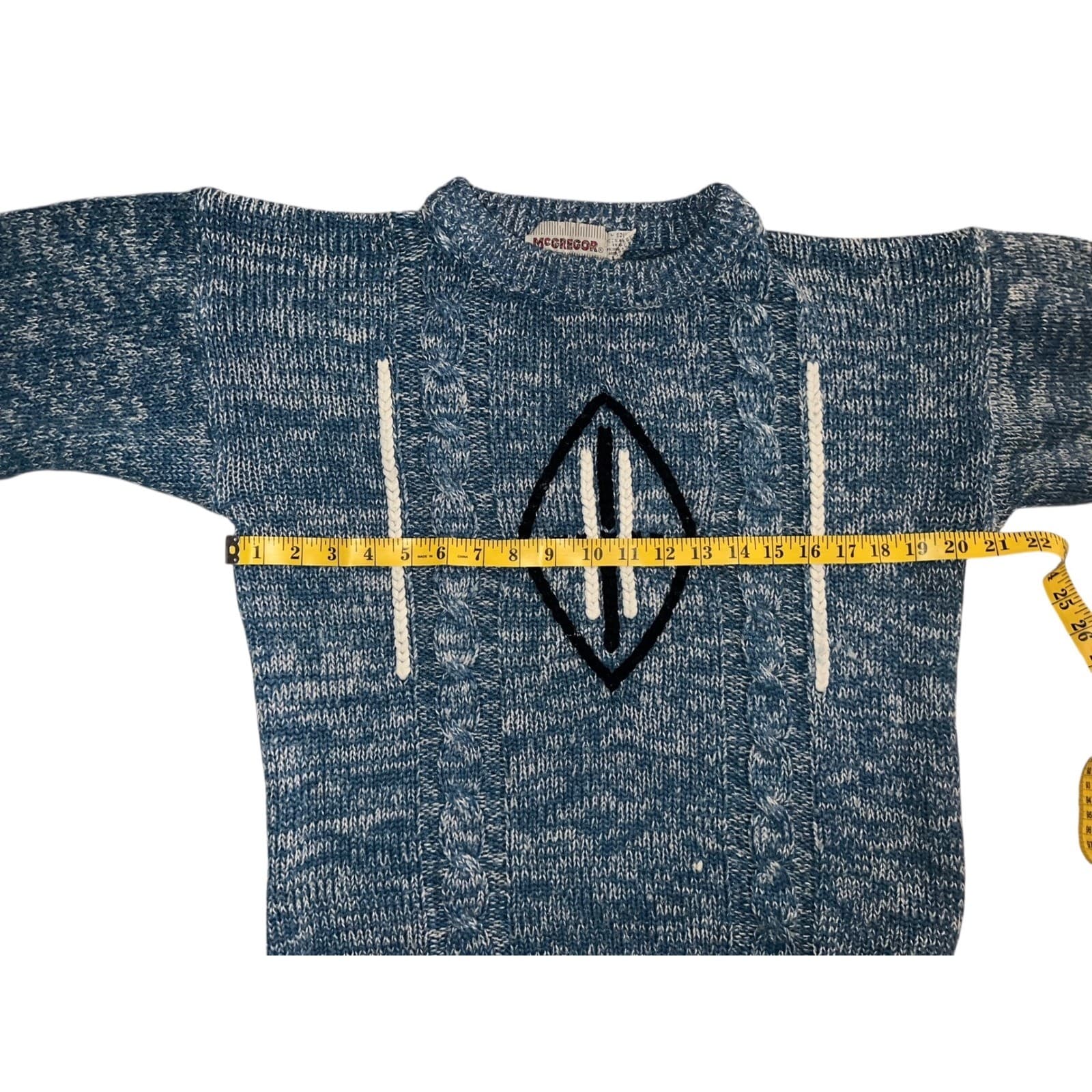 Vintage Rare McGregor Blue Sweater Sz M 60s 70s 80s Retro Acrylic - Thumbnail 5