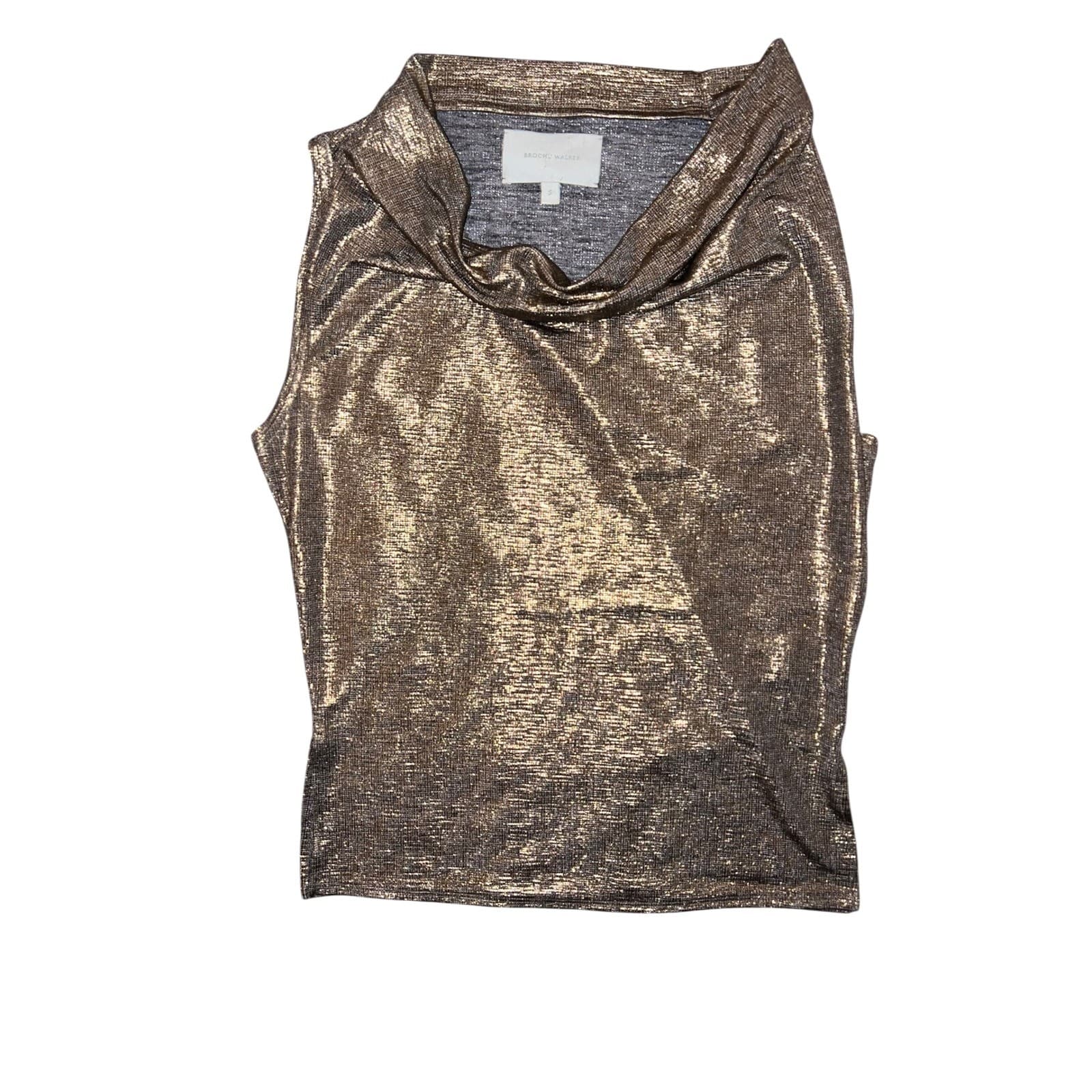 Brochu Walker Nova Top Bronze Size S | Luxury Sleeveless Blouse Polyester - Thumbnail 2