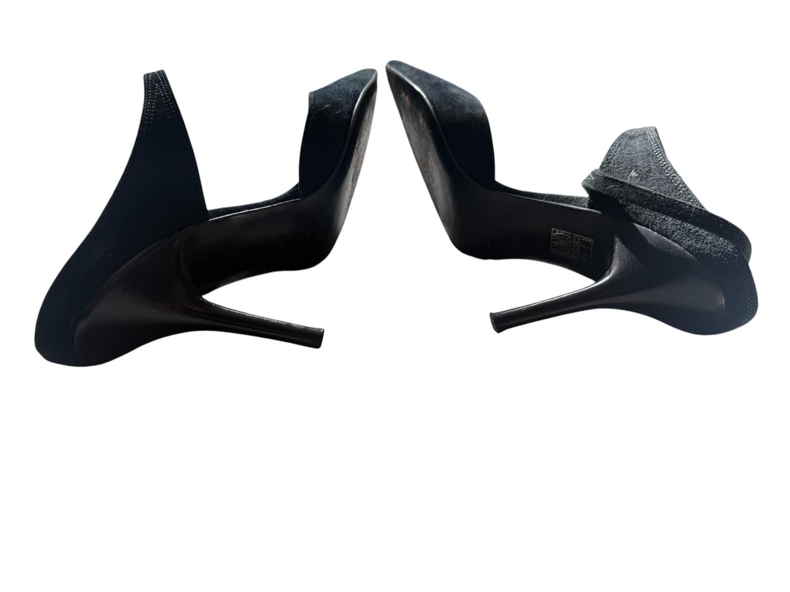 Via Spiga Black Suede Heels Sz 10 Pointed Toe Stiletto Ankle Strap Office Siren - Thumbnail 4