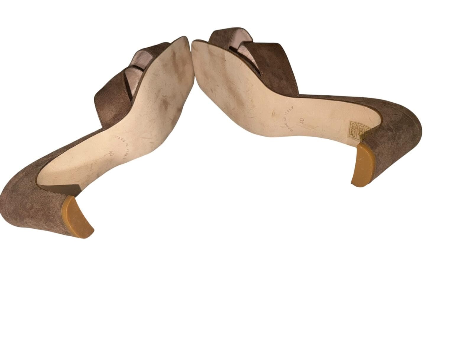 Corso Roma sz 40 Brown Suede Slip-On Crisscross Straps Block Heel Luxury - Thumbnail 5