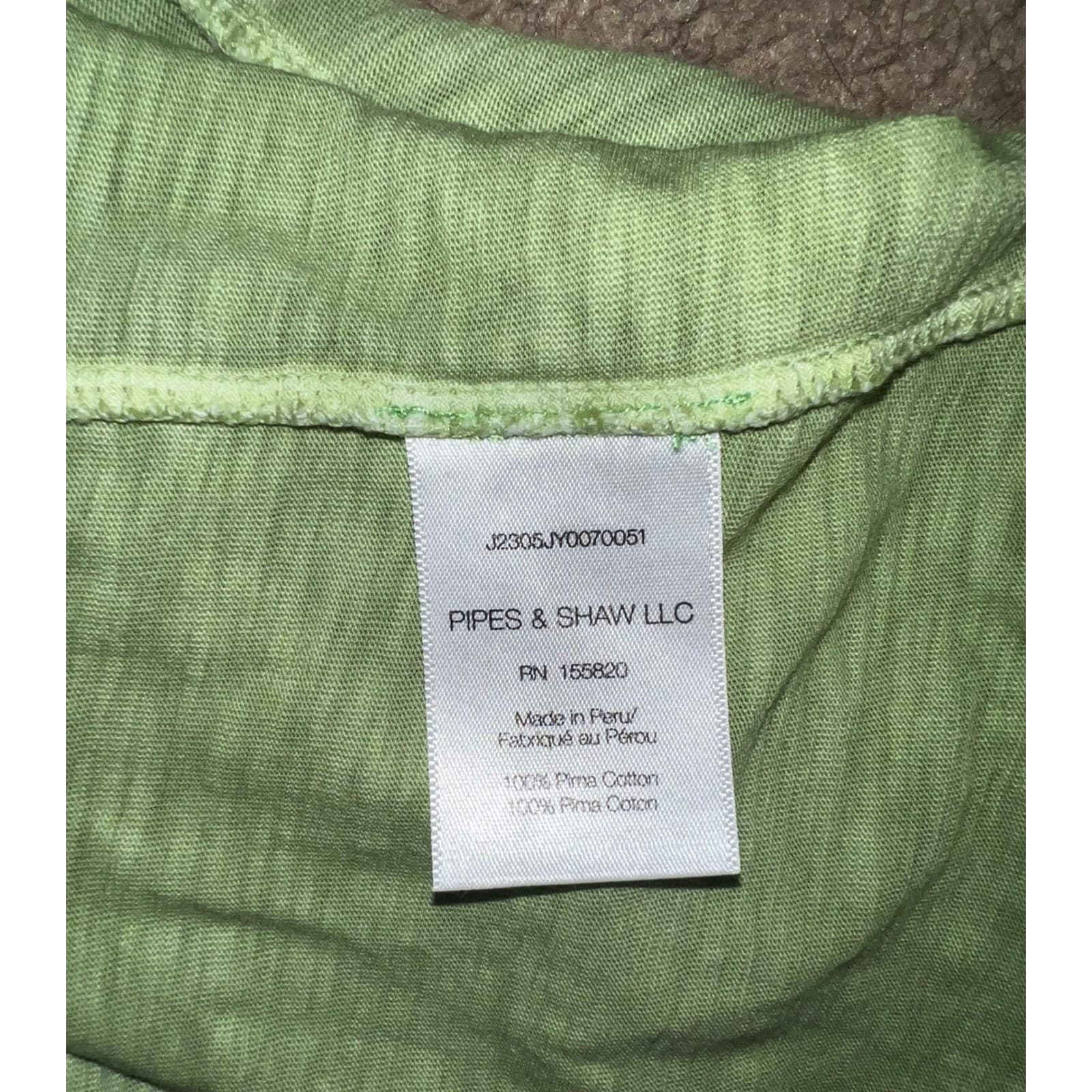 Veronica Beard Bea Space Dye Ruffle Tee Green Cotton Size XS | Coastal Designer - Thumbnail 7