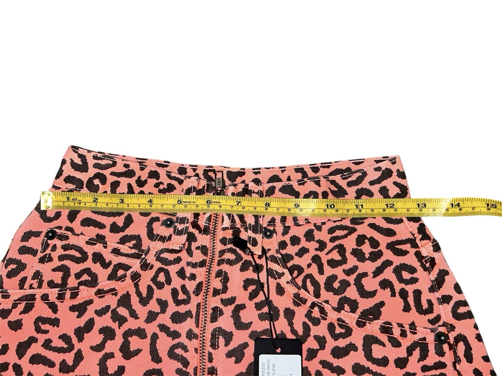 Carmar orange & black leopard print Skirt NWT Sz 25 Mini Mobwife Dopamine - Thumbnail 3