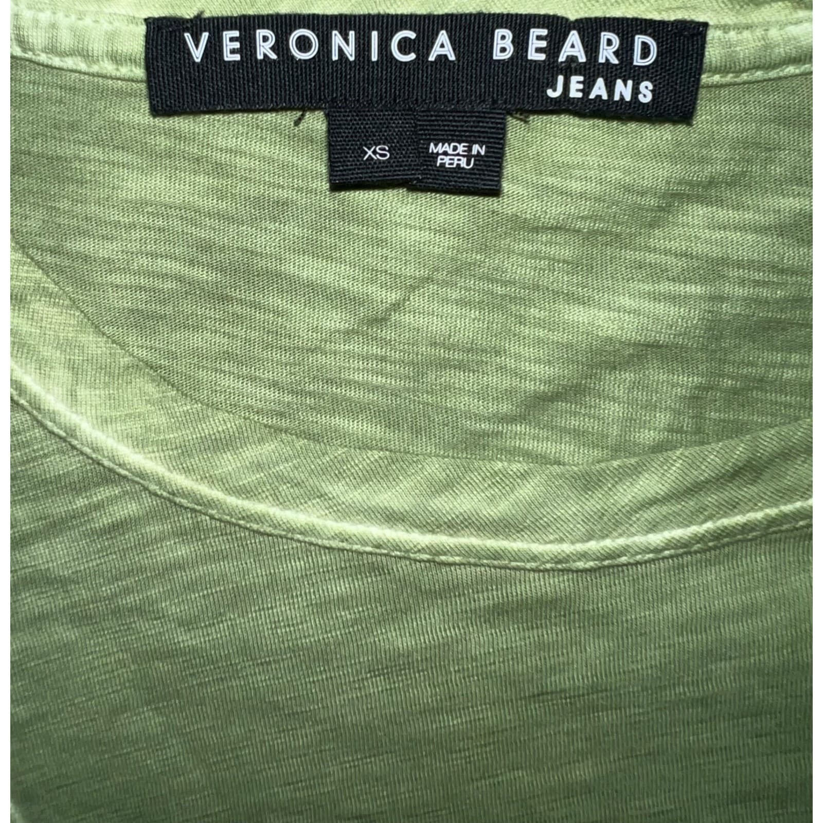 Veronica Beard Bea Space Dye Ruffle Tee Green Cotton Size XS | Coastal Designer - Thumbnail 8
