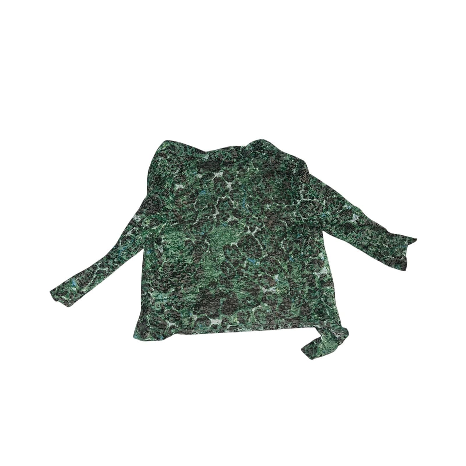 Vintage Alberto Makali Sheer Green Cardigan Sz L Luxury Designer - Thumbnail 2