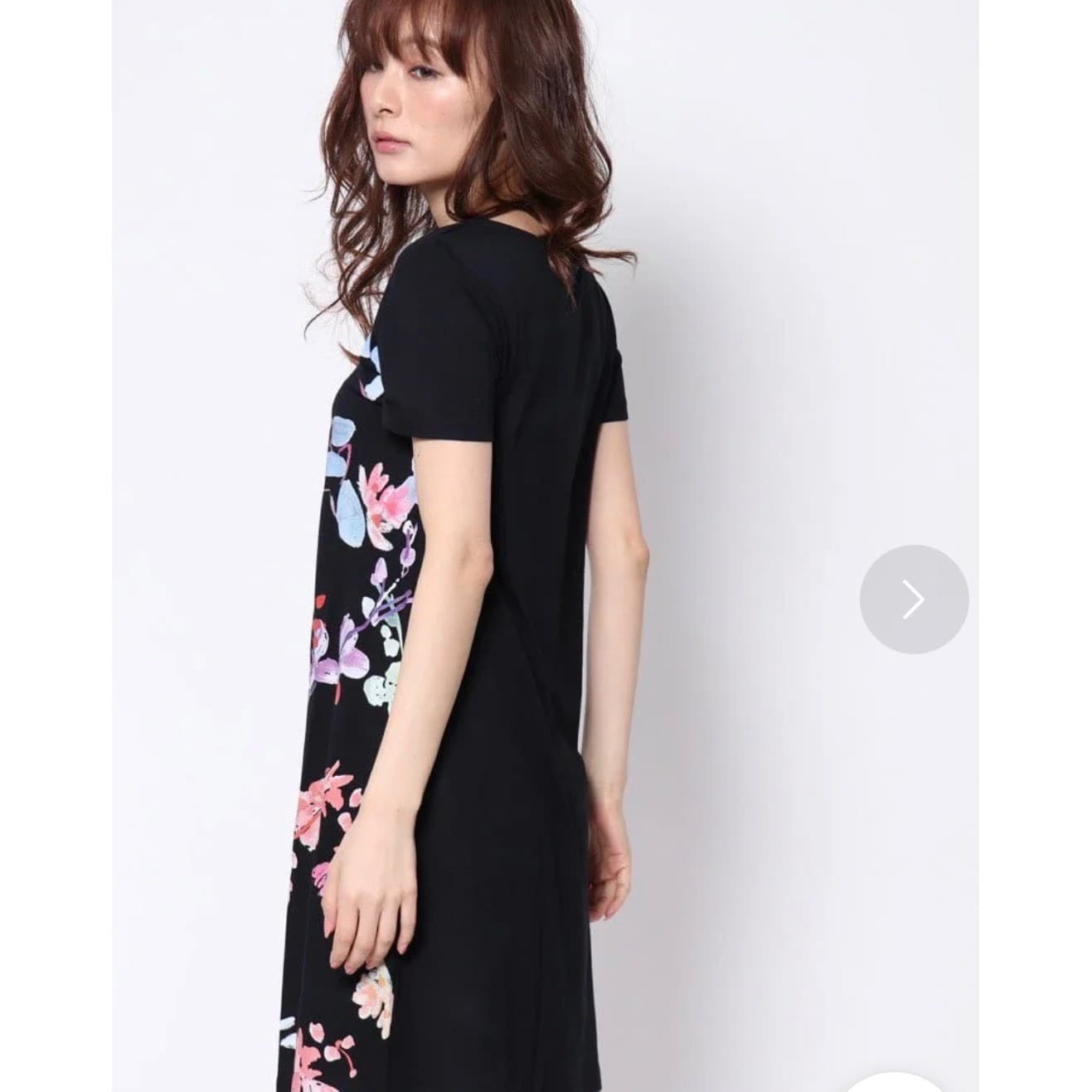 Desigual Floral Viscose Dress Sz M | Short Sleeve Cottagecore Boho - Thumbnail 2