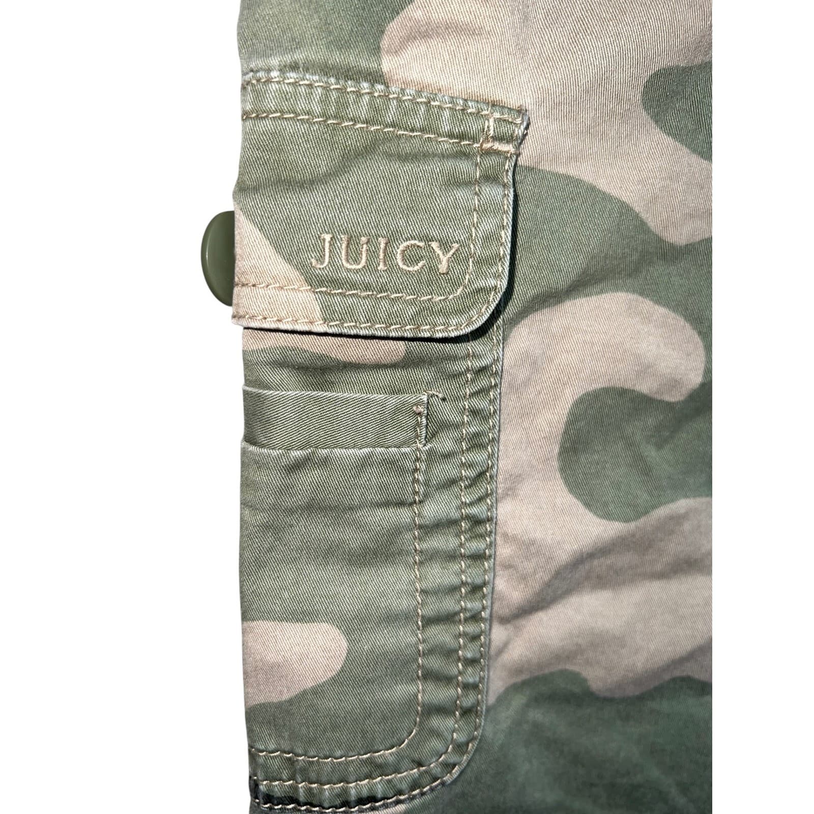 Juicy Couture Y2K Vintage Camouflage Pants Sz 8 | Boho Casual 2000s - Thumbnail 4